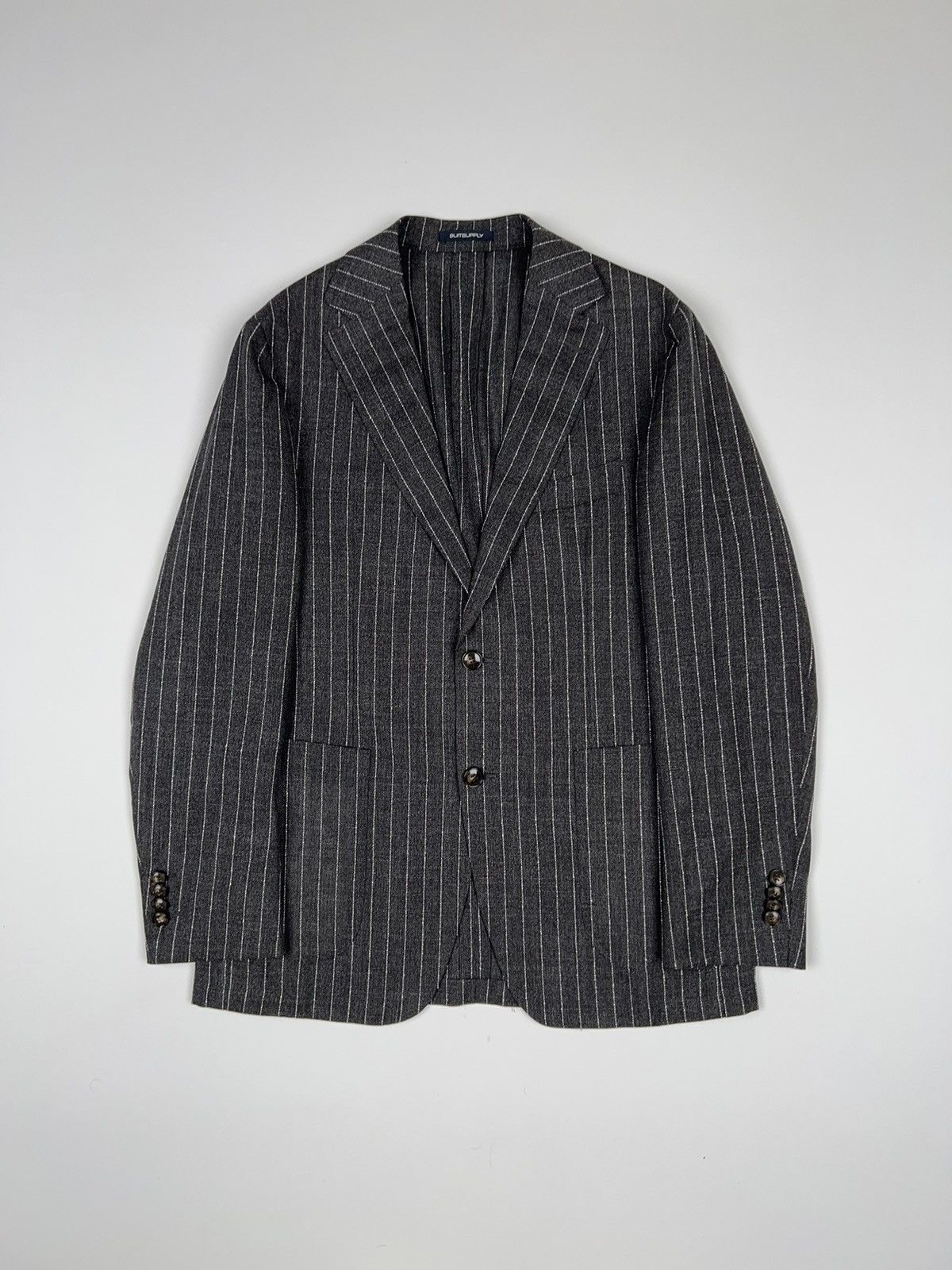 Suitsupply Suitsupply Striped Wool Havana Patch Traveler Blazer Jacket Size 40R - 1 Thumbnail