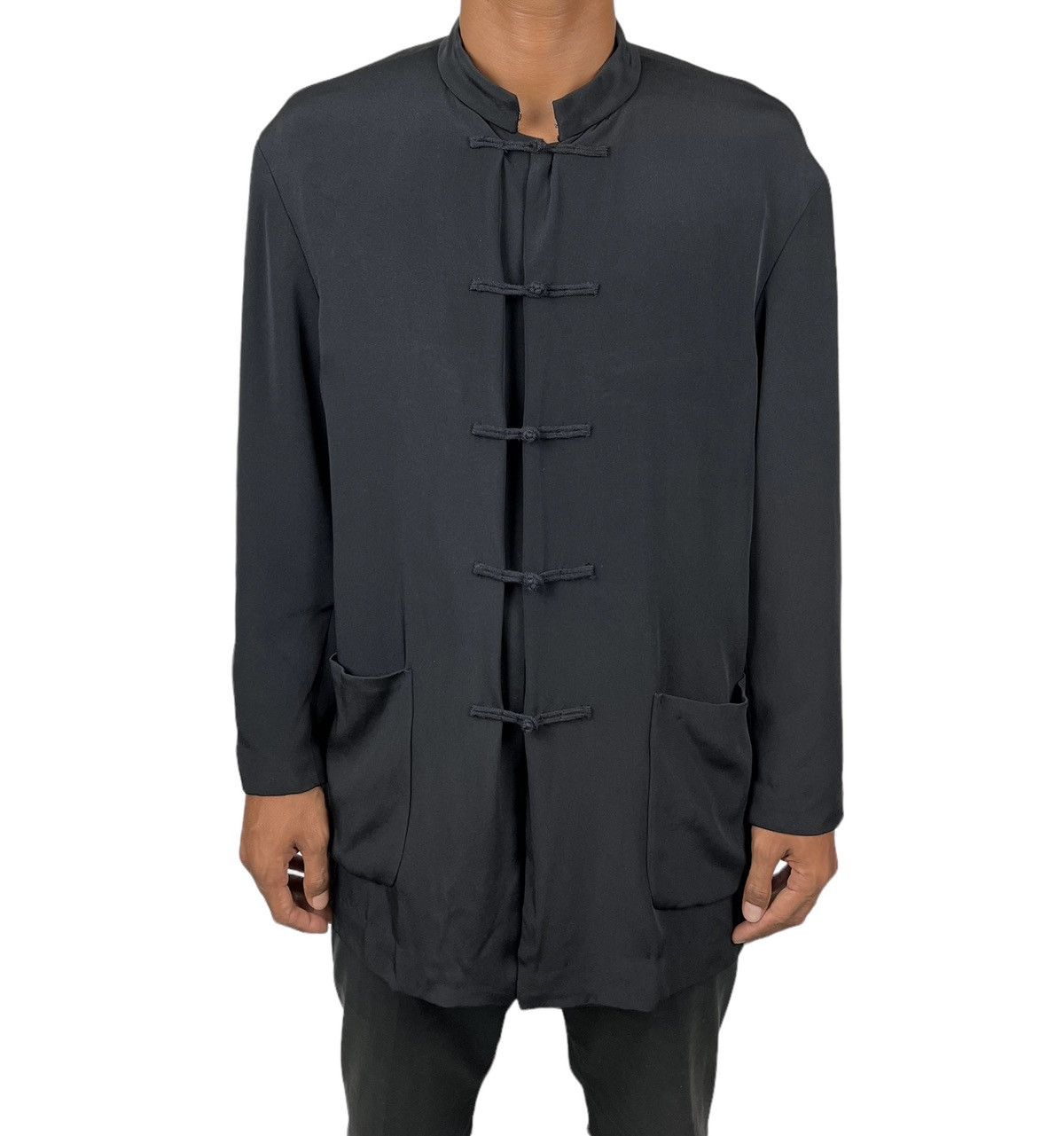 Yohji Yamamoto 💥 YS FOR MEN YOHJI YAMAMOTO SILK MANDARIN JACKET Size US L / EU 52-54 / 3 - 6 Thumbnail