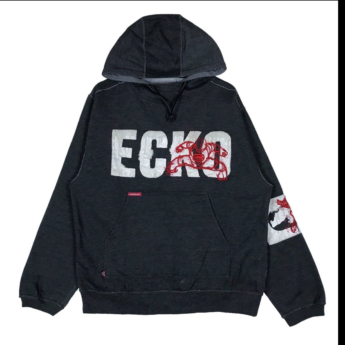 Vintage ECKO UNLTD Spell Out Pullover Jumper Hoodie