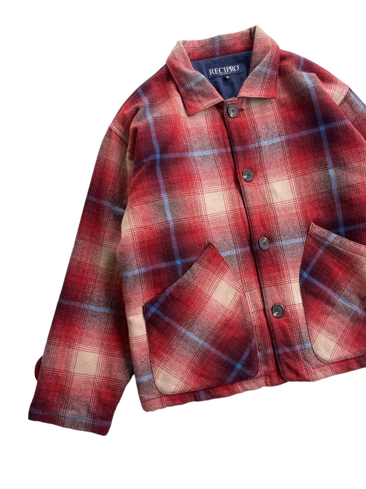 Japanese Brand Vintage Recipro Red Tartan Oversized Jacket Size US M / EU 48-50 / 2 - 5 Thumbnail
