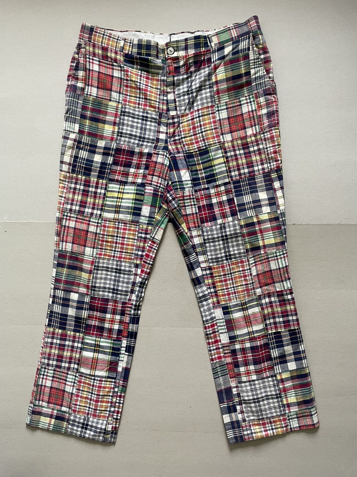 Handmade 80’s Vintage Handmade Checkered Patchwork Pants Trousers Size US 36 / EU 52 - 1 Thumbnail