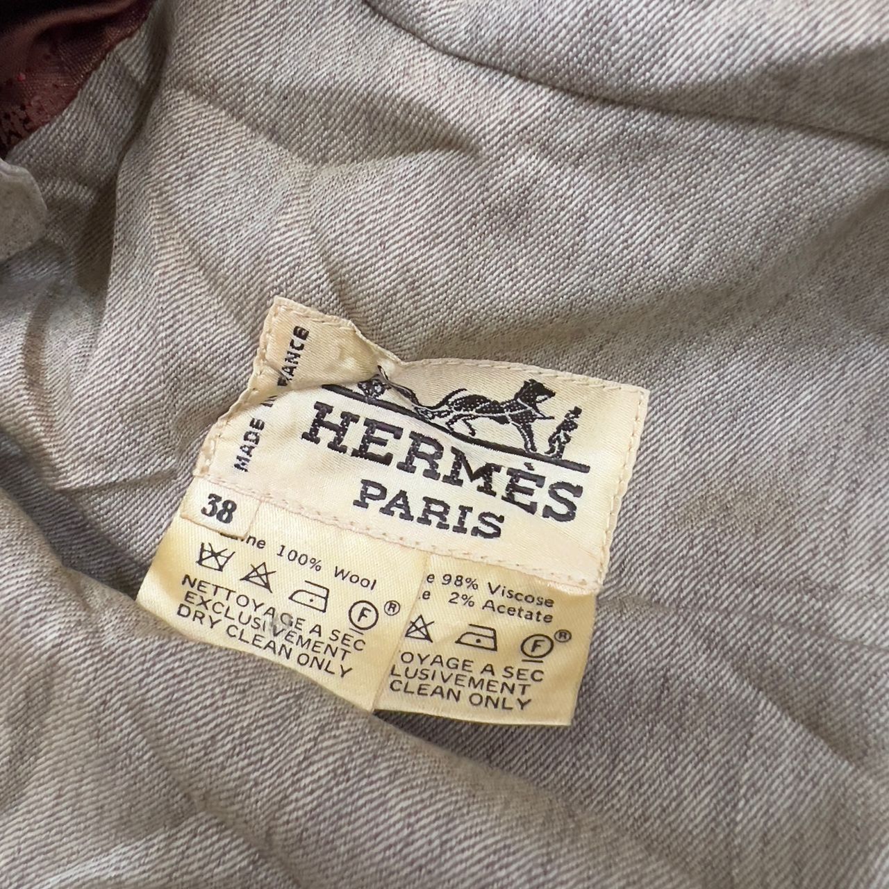Hermes Vintage HERMES wool relaxed fit blazer jacket 80s Size XL / US 12-14 / IT 48-50 - 9 Thumbnail