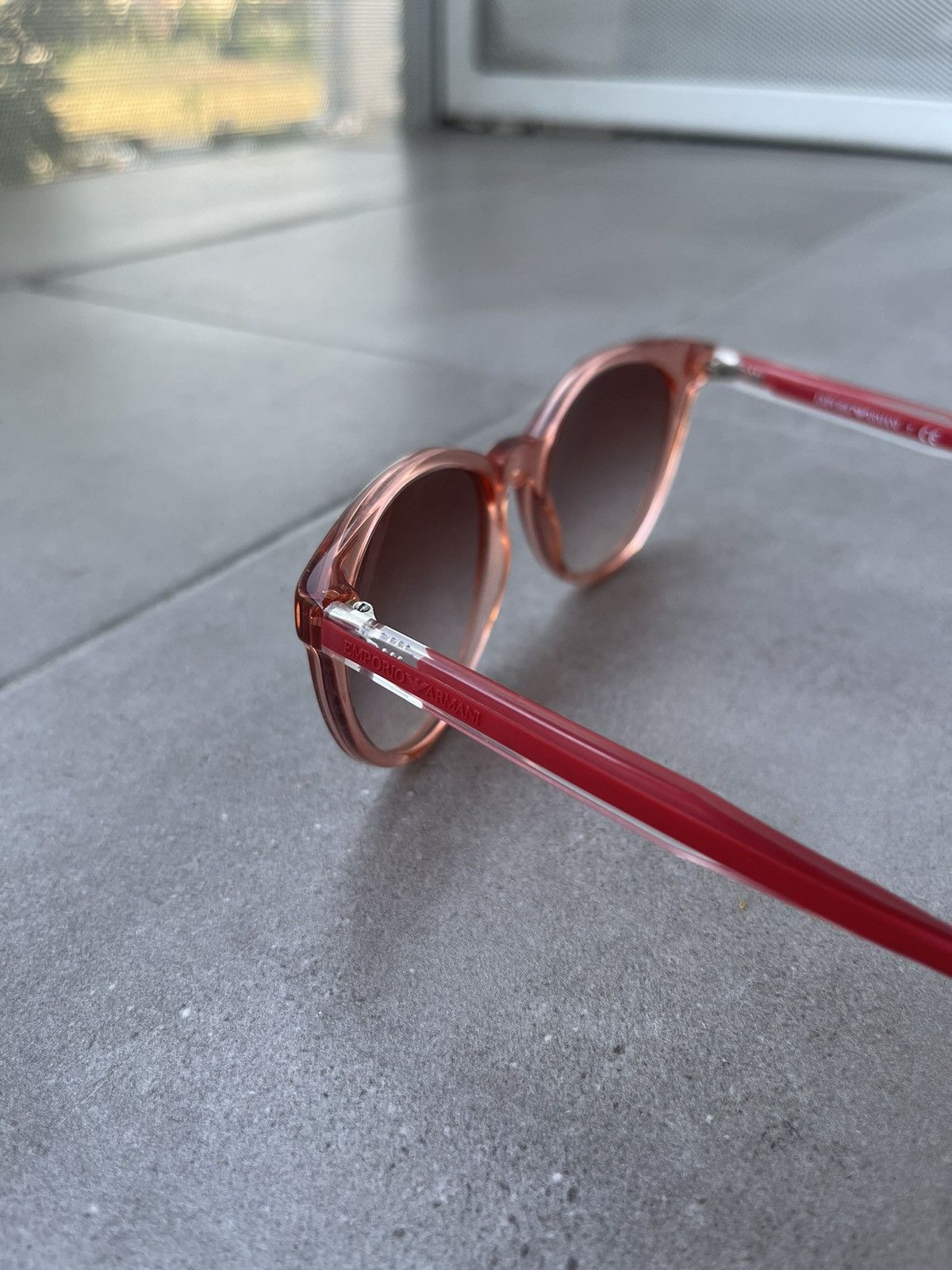Emporio Armani Emporio Armani EA4003 5070/13 Peach Red Sunglasses Size ONE SIZE - 6 Thumbnail