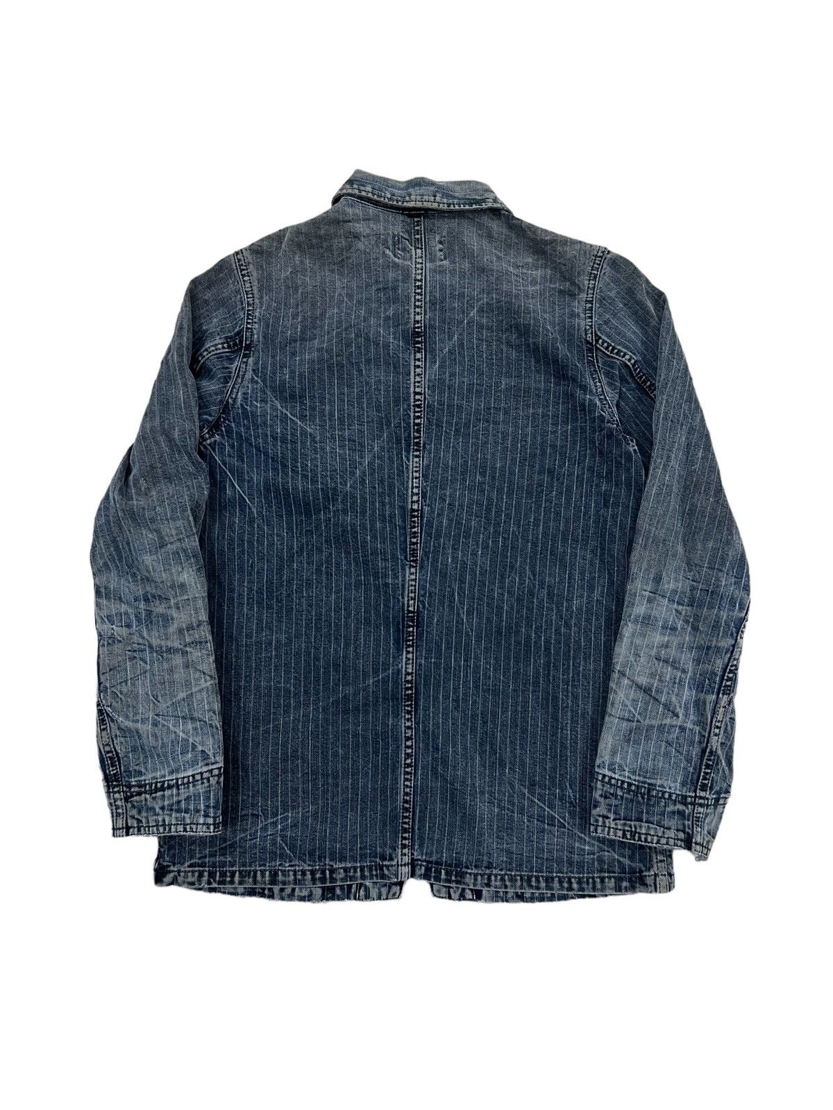 45rpm 90s Domingo 🇯🇵 Indigo Dye Stripe 4 Pockets Workwear Jacket Size US S / EU 44-46 / 1 - 8 Thumbnail