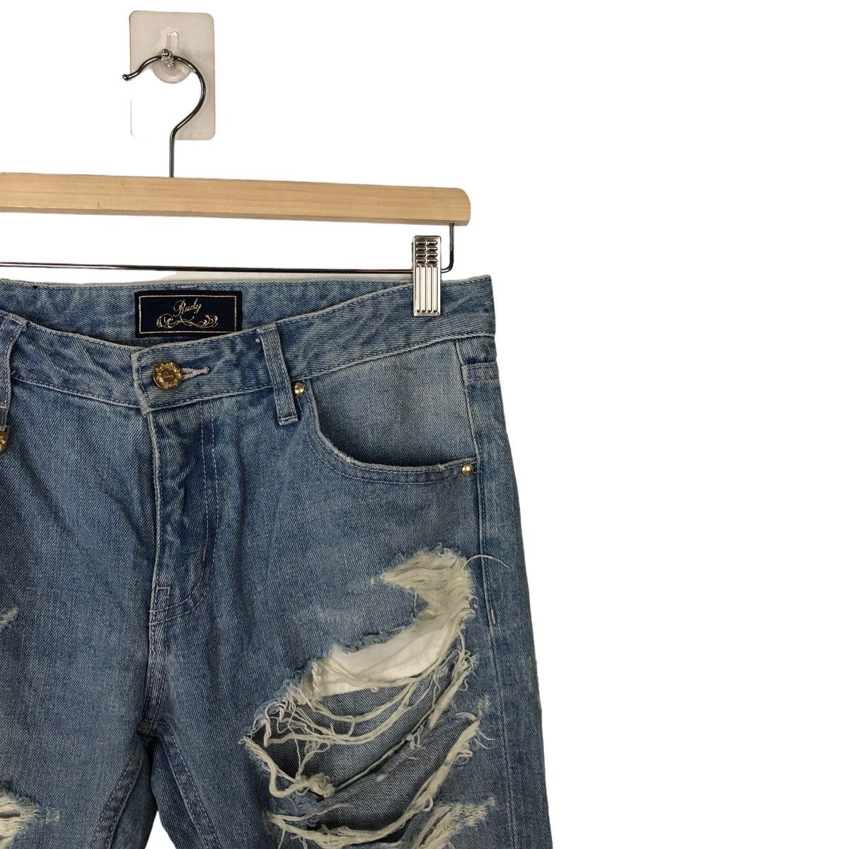Japanese Brand VINTAGE RADY DISTRESSED DENIM PANTS PUNK DESIGN Size US 30 / EU 46 - 4 Thumbnail