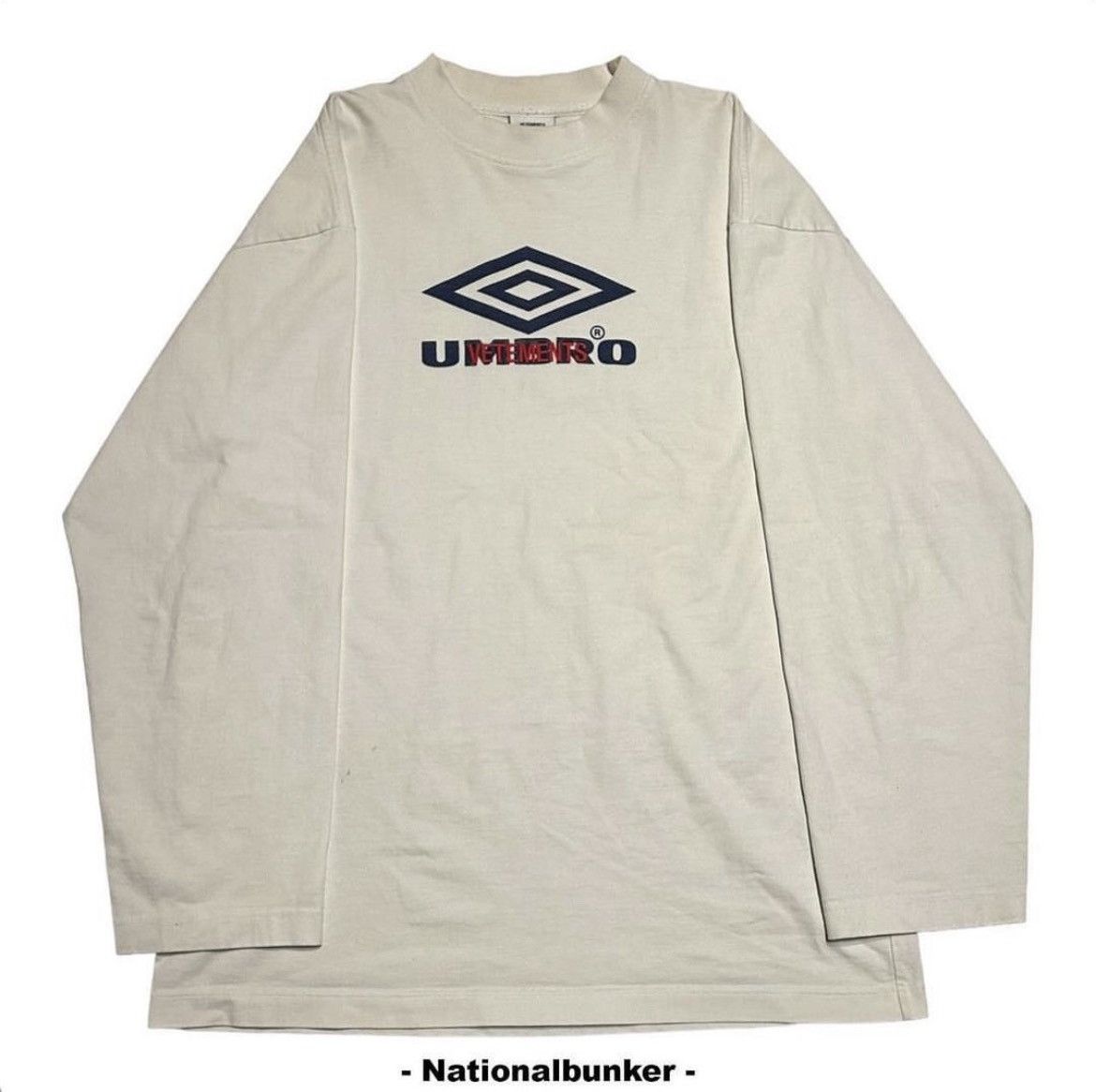 image of Vetements X Umbro Ss18 Longsleve White, Men's (Size Small)