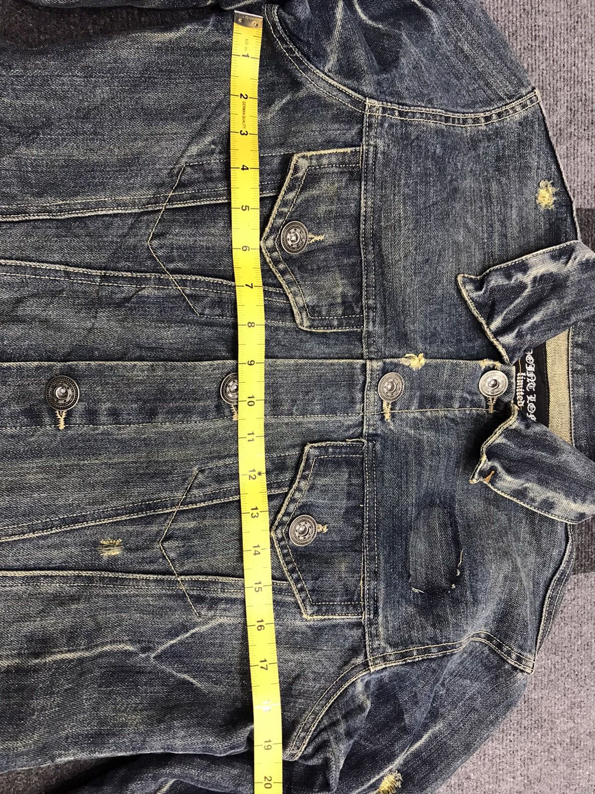 Japanese Brand POINT LOMA Japan Distressed Slim Fit Denim Jacket Size US S / EU 44-46 / 1 - 12 Thumbnail