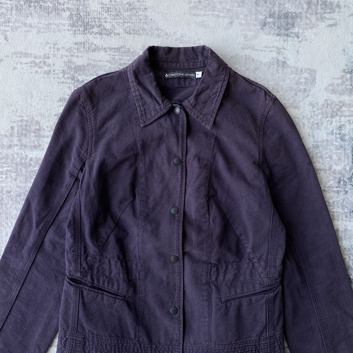 Christophe Lemaire × Lemaire Christophe Lemaire Purple Canvas Blazer Size S / US 4 / IT 40 - 2 Thumbnail