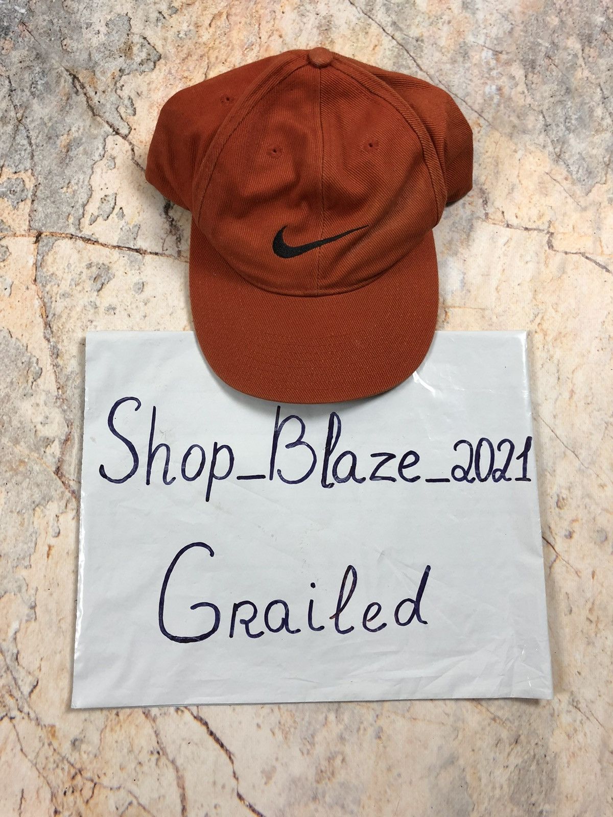 Nike × Vintage Nike vintage orange big logo hat cap Size ONE SIZE - 3 Thumbnail