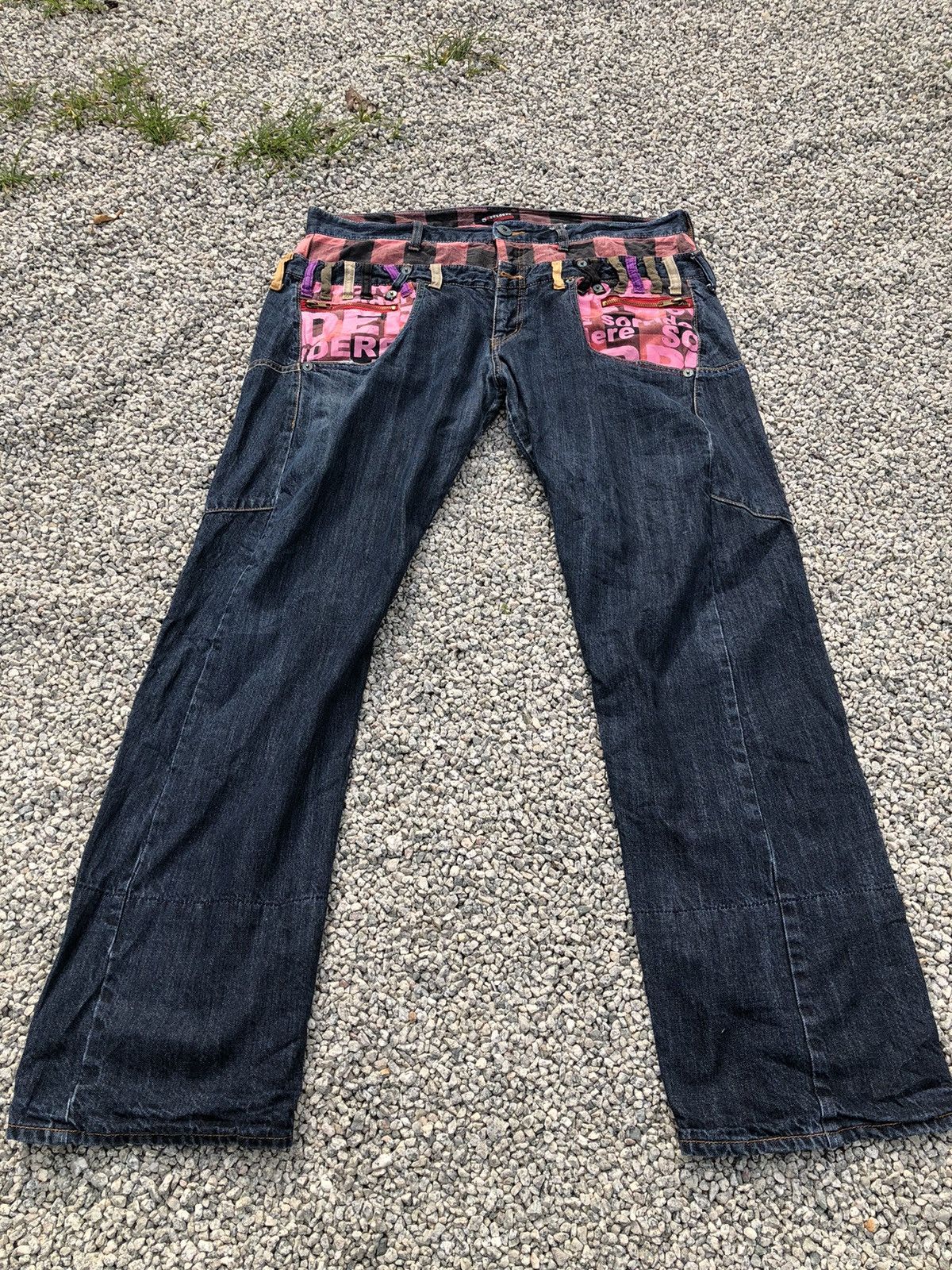 Hysteric Glamour × Japanese Brand SORRIDERE DOUBLE WAIST PRINTED LINING JEAN Size US 38 / EU 54 - 3 Thumbnail