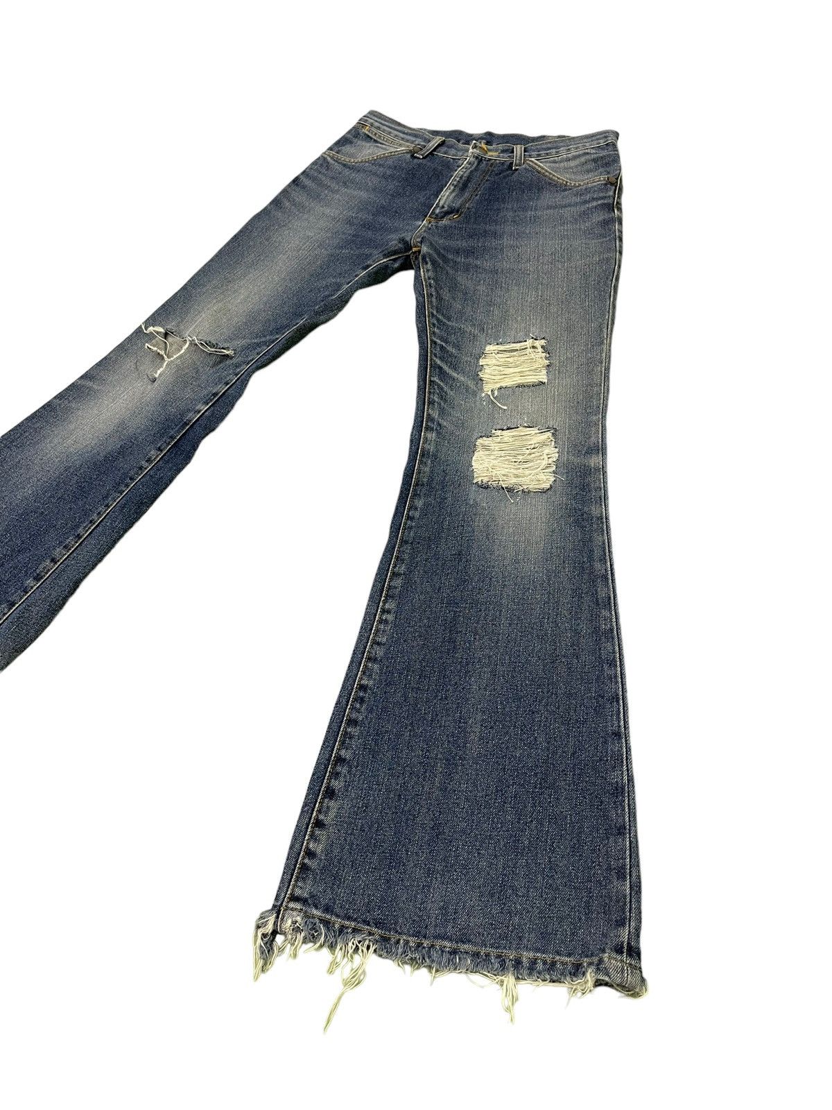 Japanese Brand Flare Jeans Vtg Wrangler Japan Distress Bell Bottom 6🟦0 Size US 30 / EU 46 - 1 Thumbnail