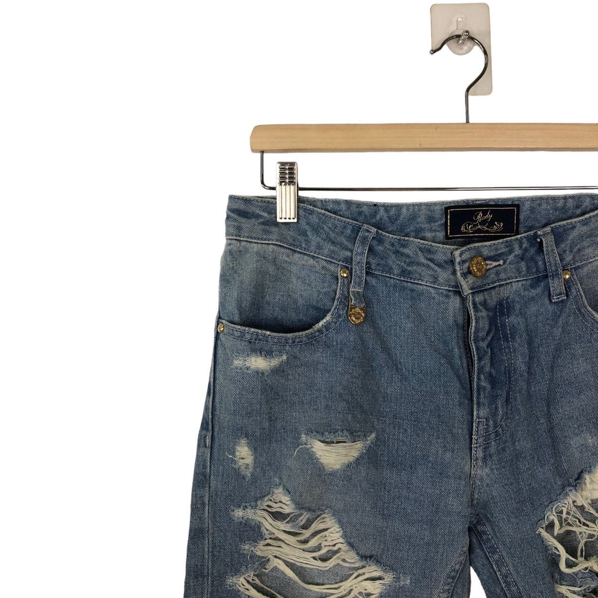 Japanese Brand VINTAGE RADY DISTRESSED DENIM PANTS PUNK DESIGN Size US 30 / EU 46 - 5 Thumbnail
