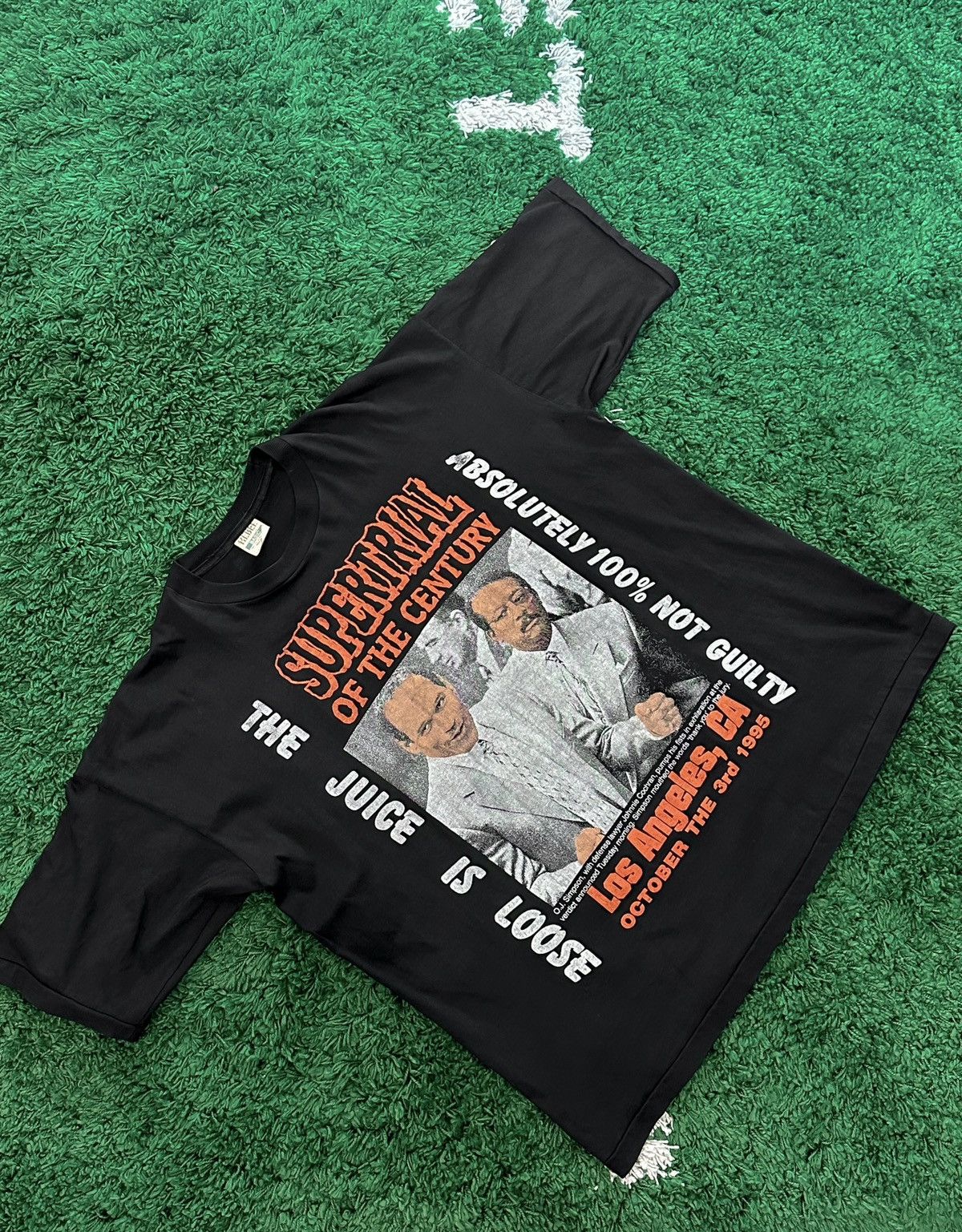 image of Vintage 1995 Oj Simpson Supertrial Tee in Black, Men's (Size XL)