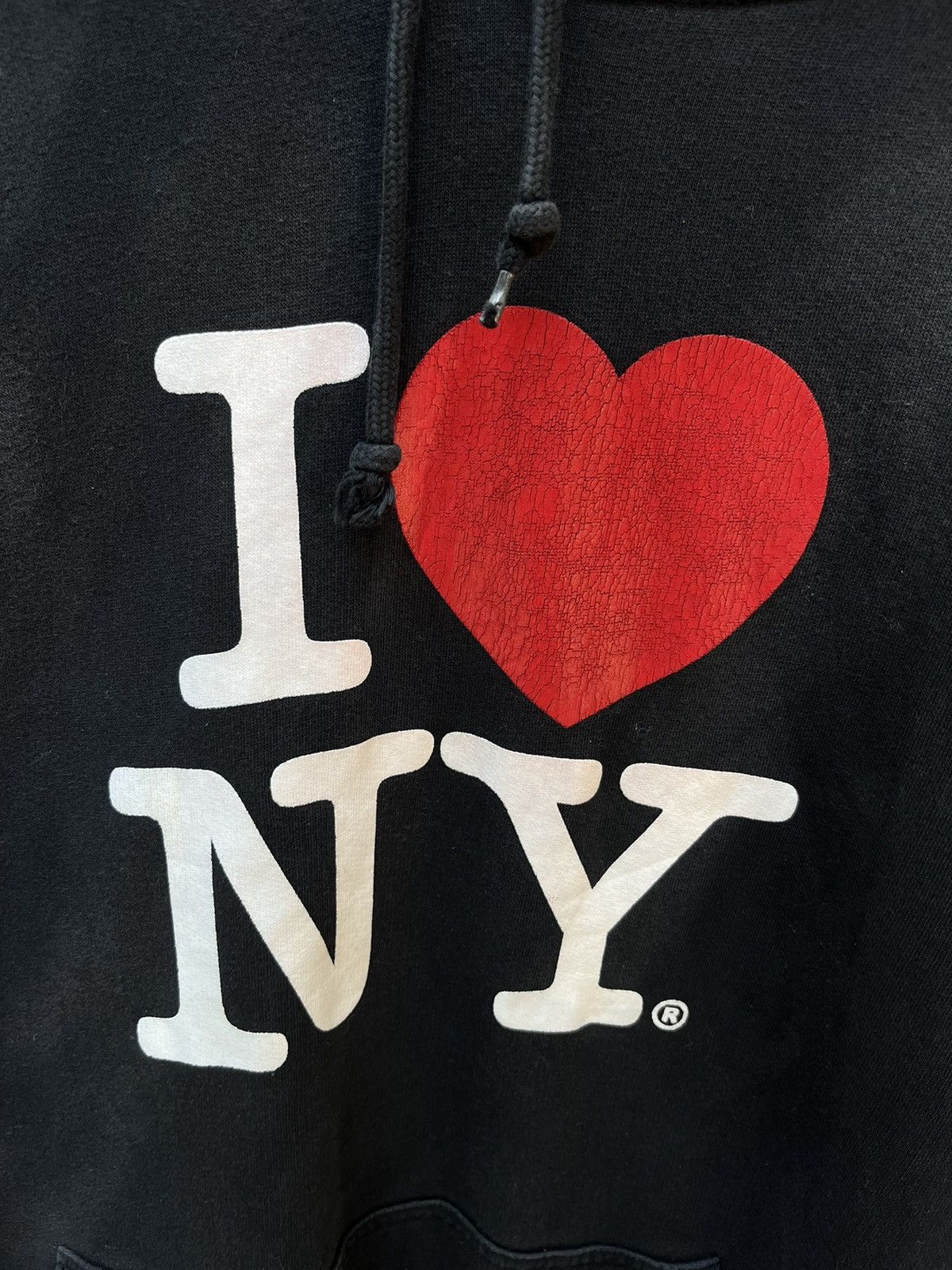 Vintage Vintage “I Heart NY” Black Faded Hoodie Y2K Size US XL / EU 56 / 4 - 2 Thumbnail