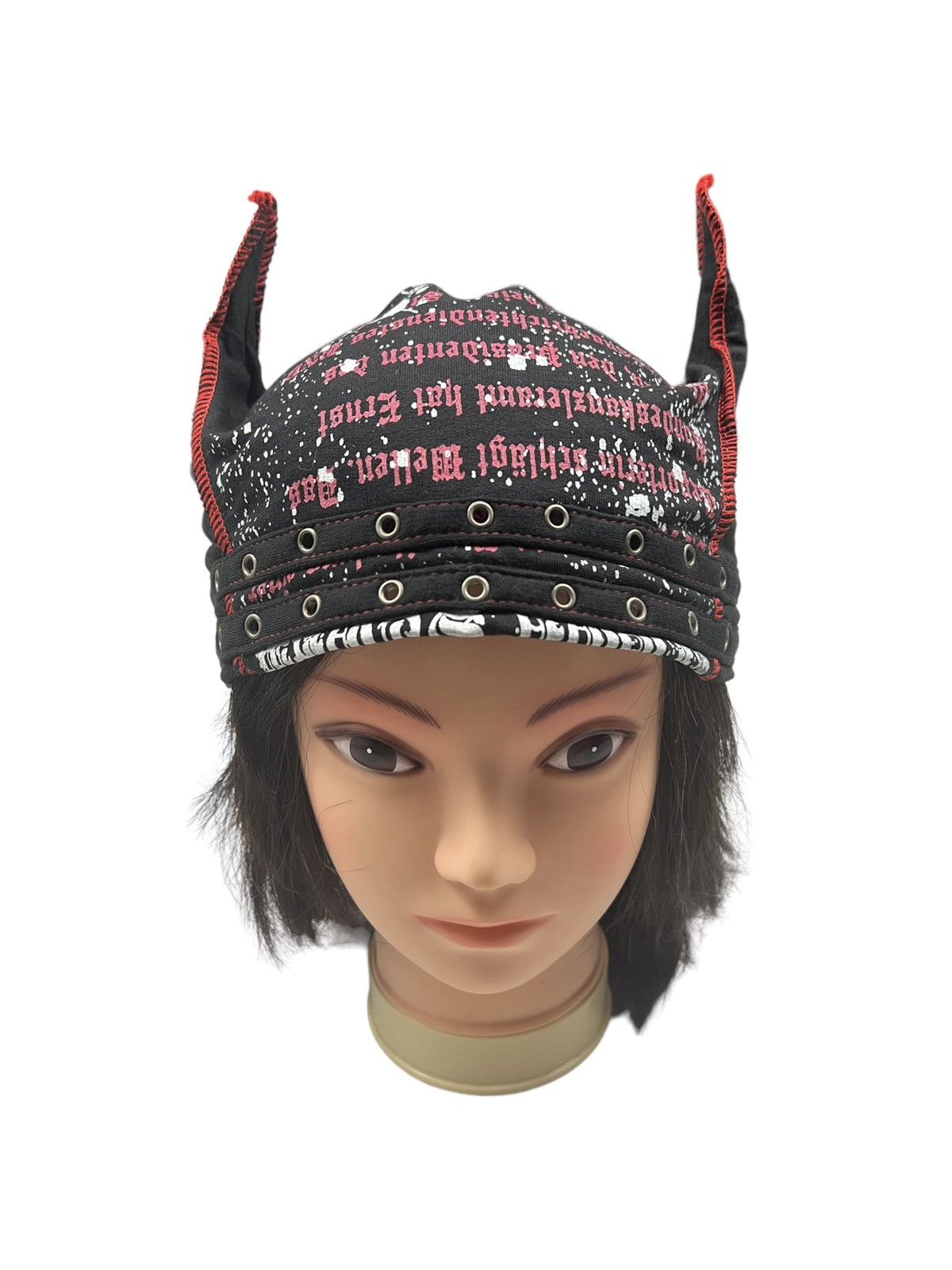 Japanese Brand Skull Anarcho Punk Poem Horn Beanie Size ONE SIZE - 2 Thumbnail