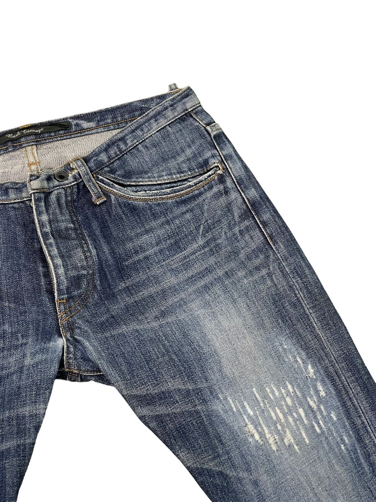 Japanese Brand Flare Jeans Bark Tannage Distress Low Rise Boot Cut 5🟦8 Size US 29 - 9 Thumbnail