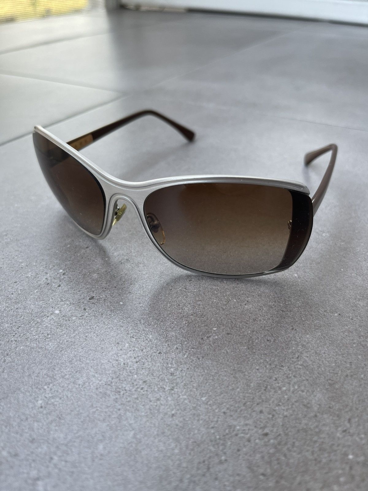 Marni Marni MA044 03 Silver Brown Round Square Sunglasses Size ONE SIZE - 1 Thumbnail