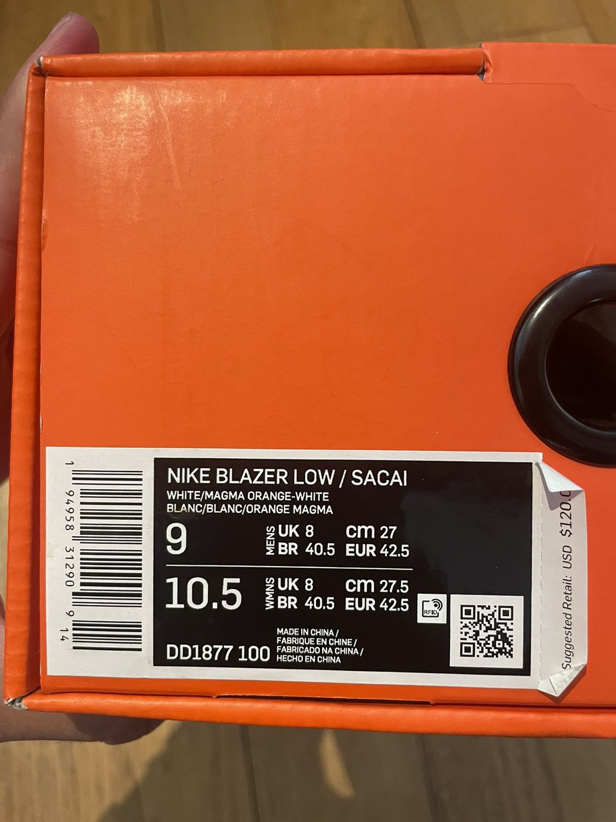Nike × Sacai Nike Sacai Blazer Low Magma Orange Size US 9 / EU 42 - 14 Thumbnail