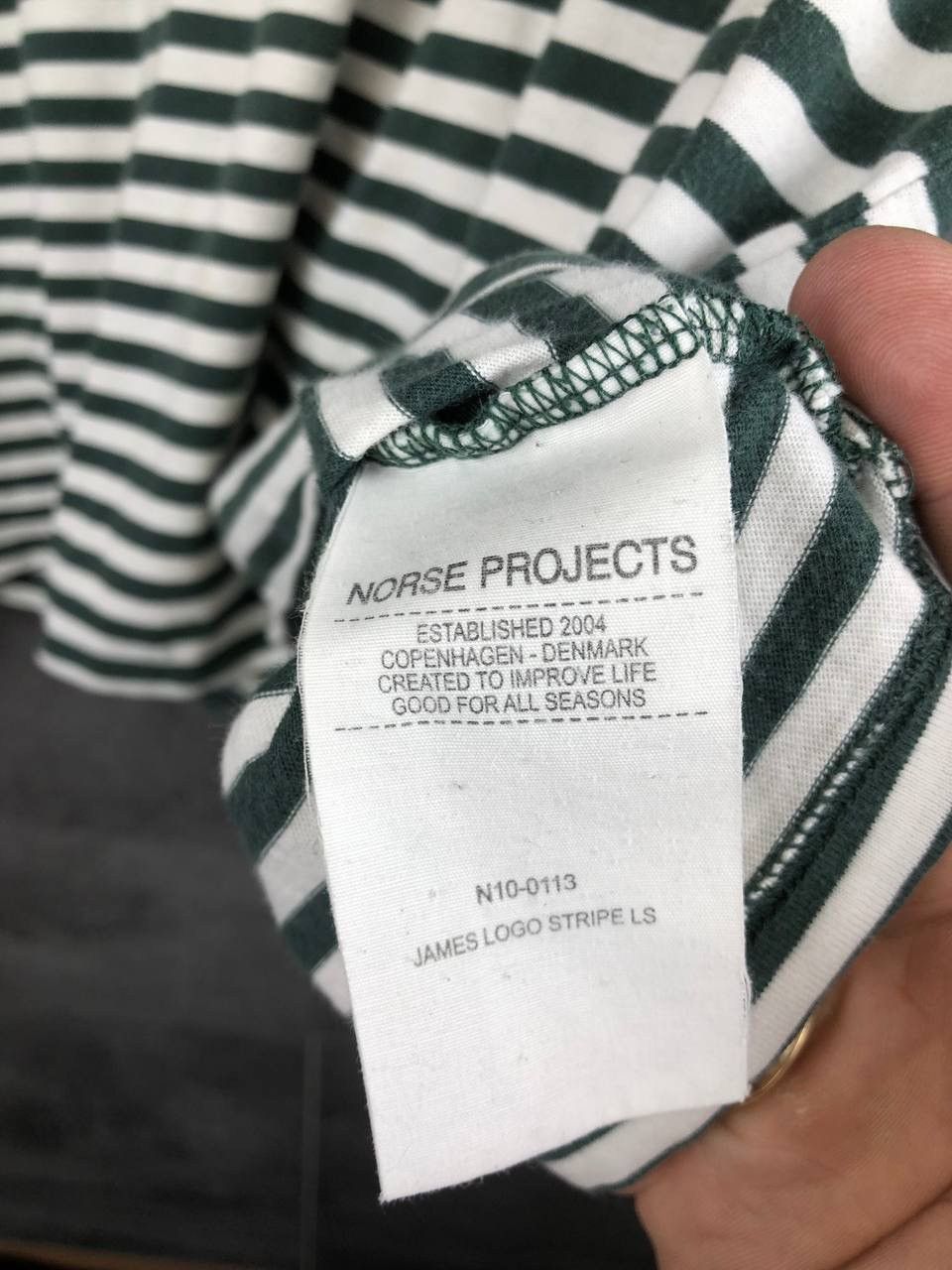 Norse Projects Norse Projects James Logo Stripe Long Sleeve T-Shirt Size US L / EU 52-54 / 3 - 5 Thumbnail