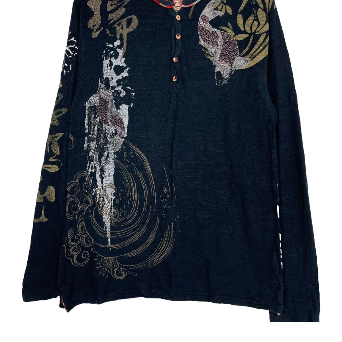 Indigo × Japanese Brand 💥JAPANESE SUKAJAN LONGSLEEVE FULL PRINTED TSHIRT Size US L / EU 52-54 / 3 - 5 Thumbnail
