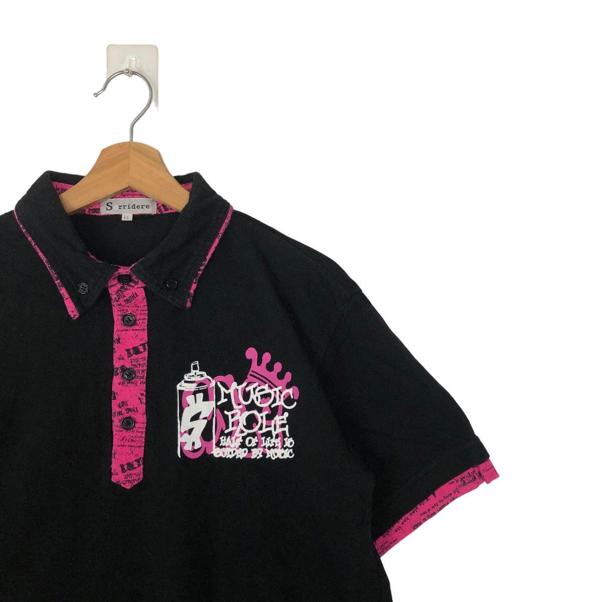 Japanese Brand VINTAGE SORRIDERE COLLAR BIG LOGO HYSTERIC GLAMOUR Size US L / EU 52-54 / 3 - 6 Thumbnail