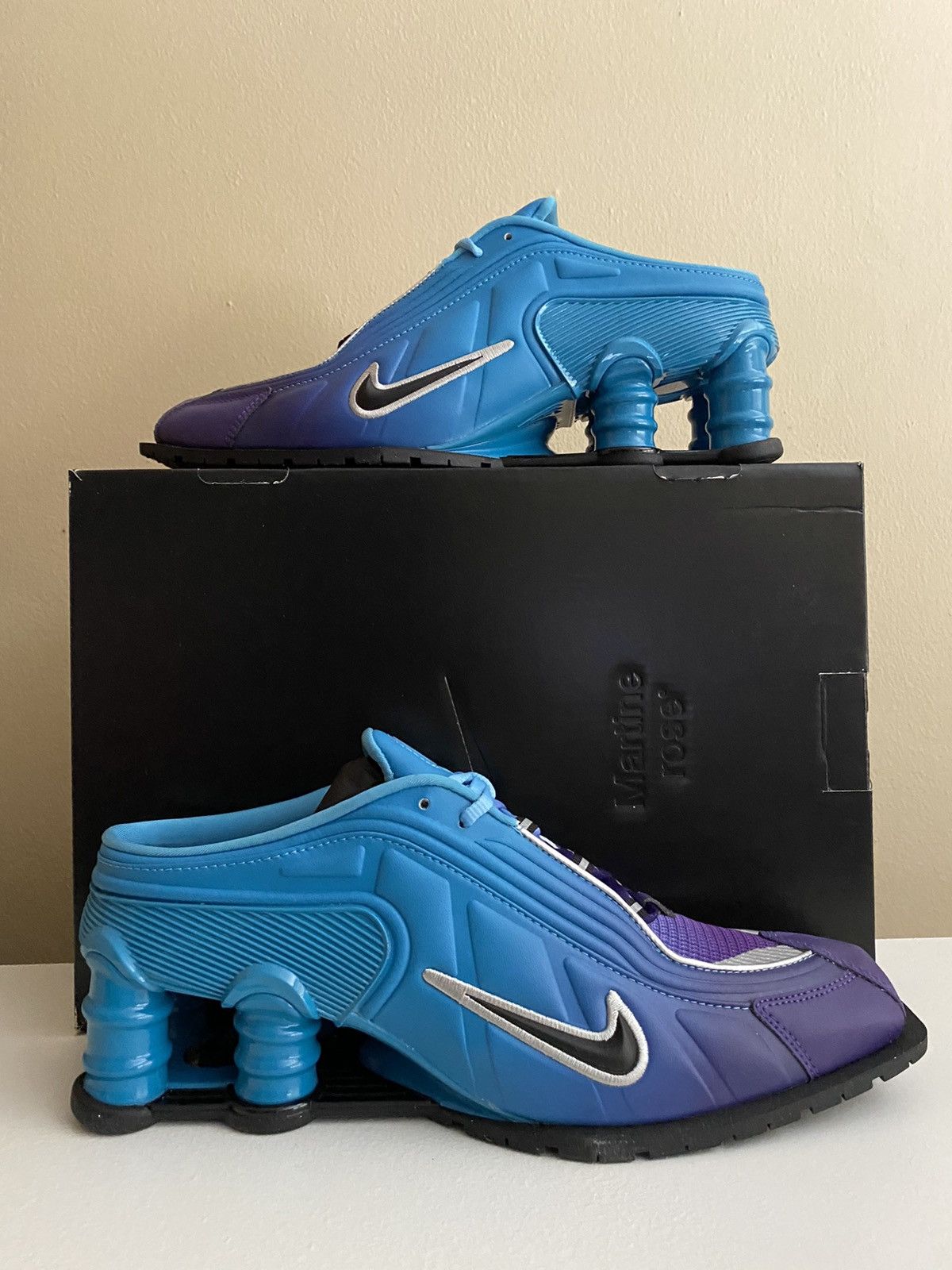 Nike Size 9.5 - Nike Shox MR4 Mule Martine Rose Scuba Blue RARE | Grailed