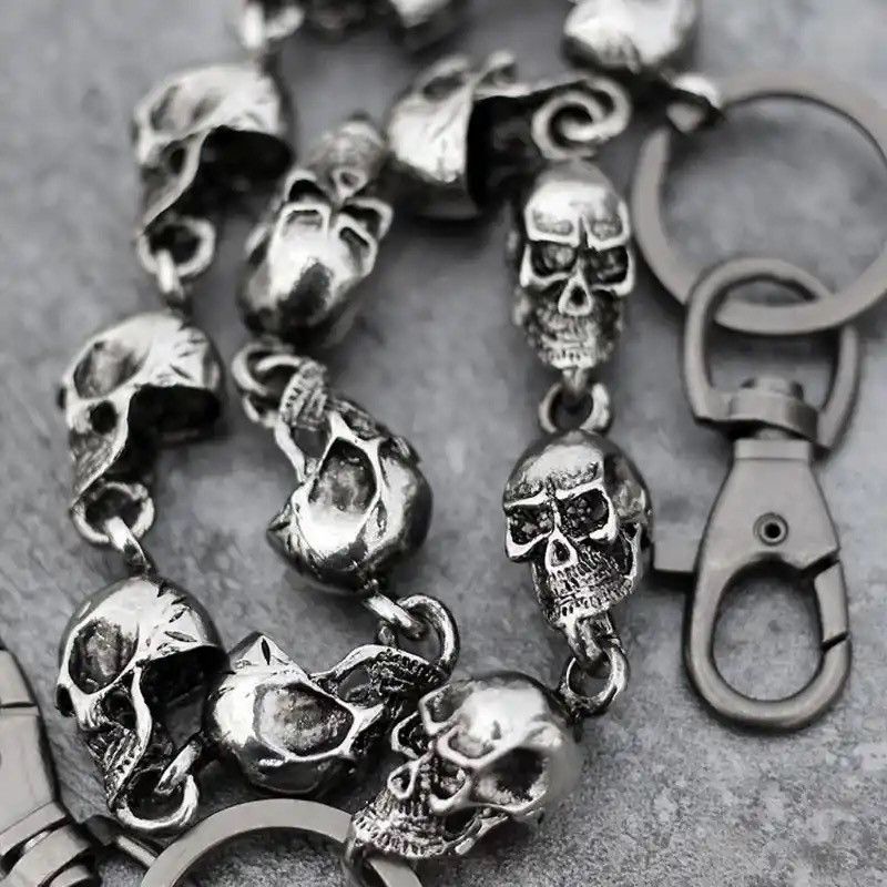 Jewelry Skull Head Chain Punk Skeleton Size ONE SIZE - 3 Thumbnail