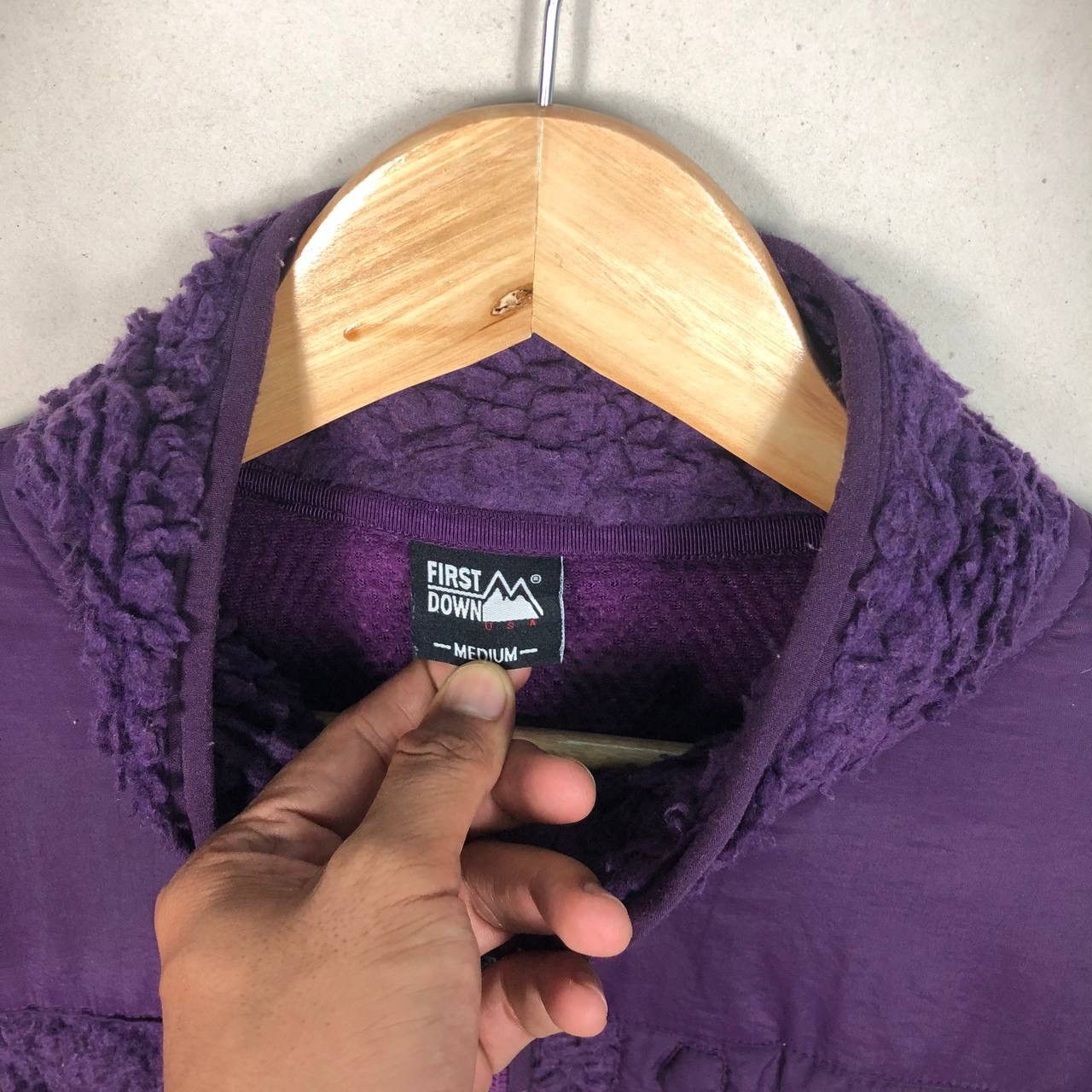 Japanese Brand Crazy Vintage First Down USA Pile Sherpa Boa Jacket Purple Size US M / EU 48-50 / 2 - 7 Thumbnail