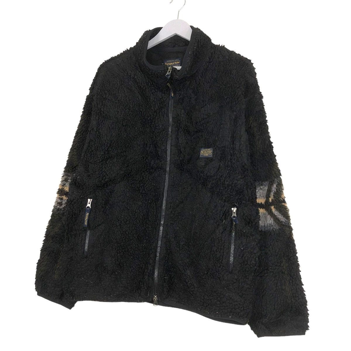 Native × Pendleton 💥VINTAGE PENDLETON DEEPILE NAVAJO FLEECE JACKET Size US L / EU 52-54 / 3 - 3 Thumbnail