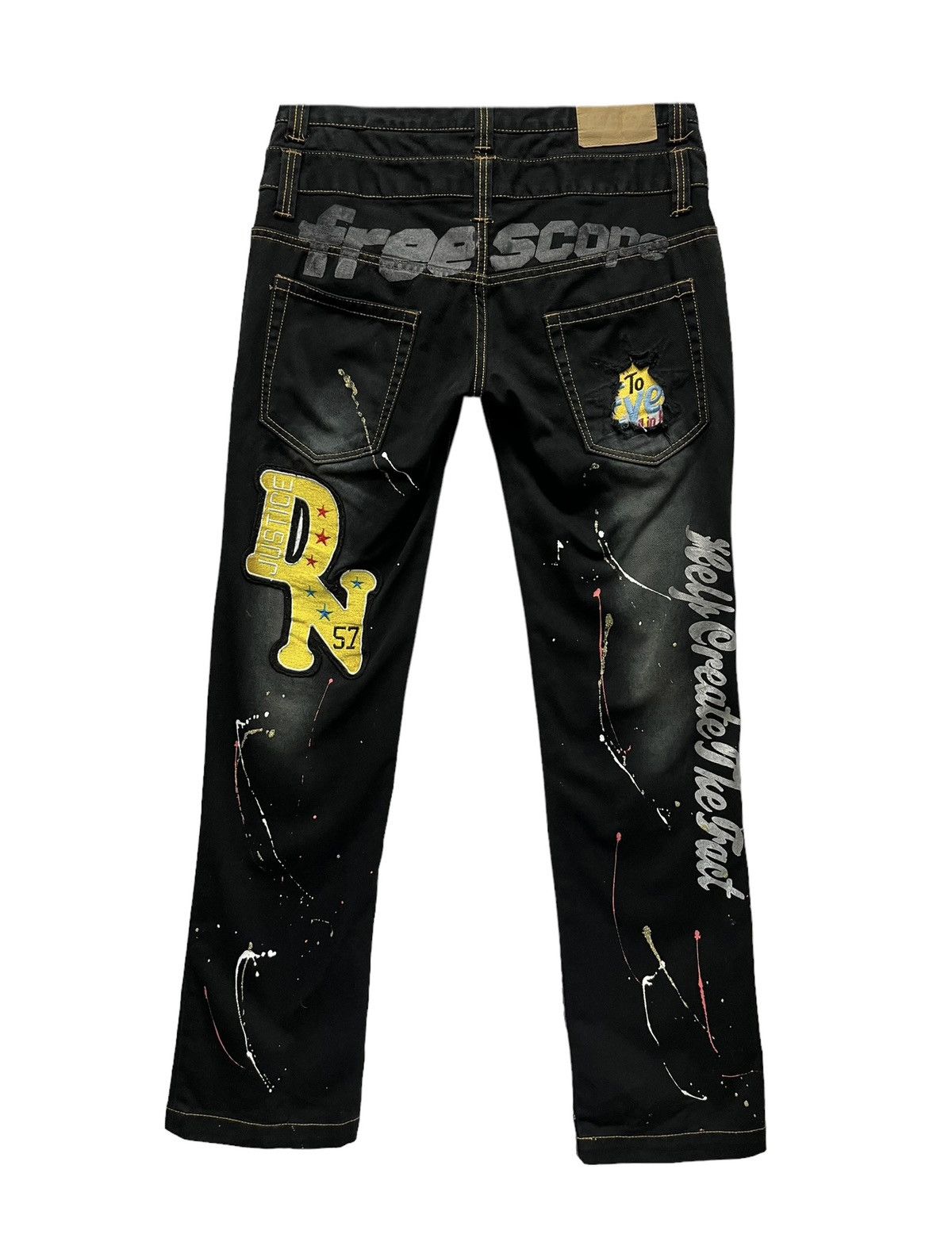 If Six Was Nine 🔥DOPE💥DAILY NEWS Japan Double Waist Splash Multi Patches Size US 32 / EU 48 - 7 Thumbnail