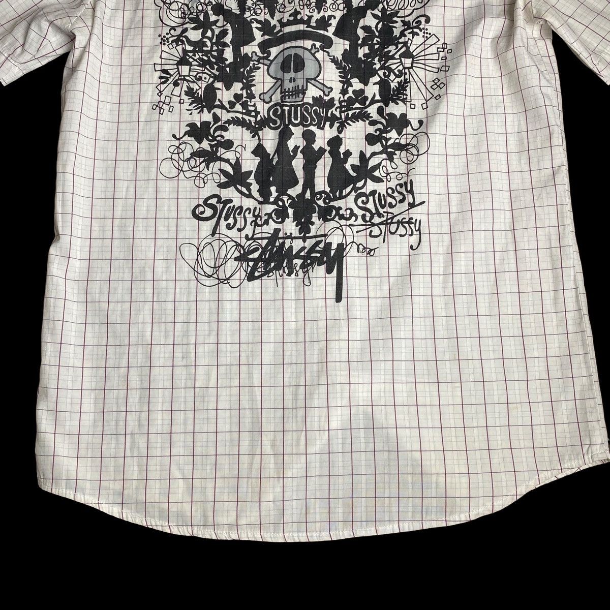 Stussy N4 Skull Backhit Button Up Tee
