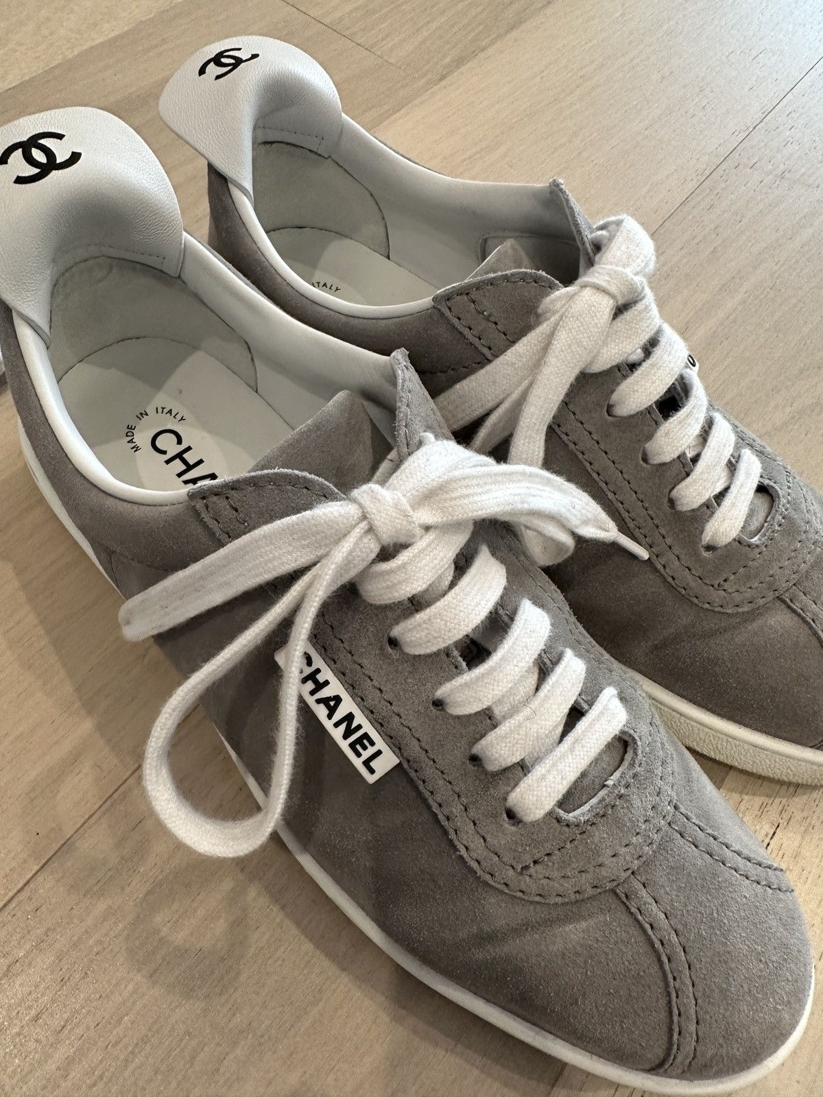 Chanel Chanel Sneakers Grey Suede Grailed