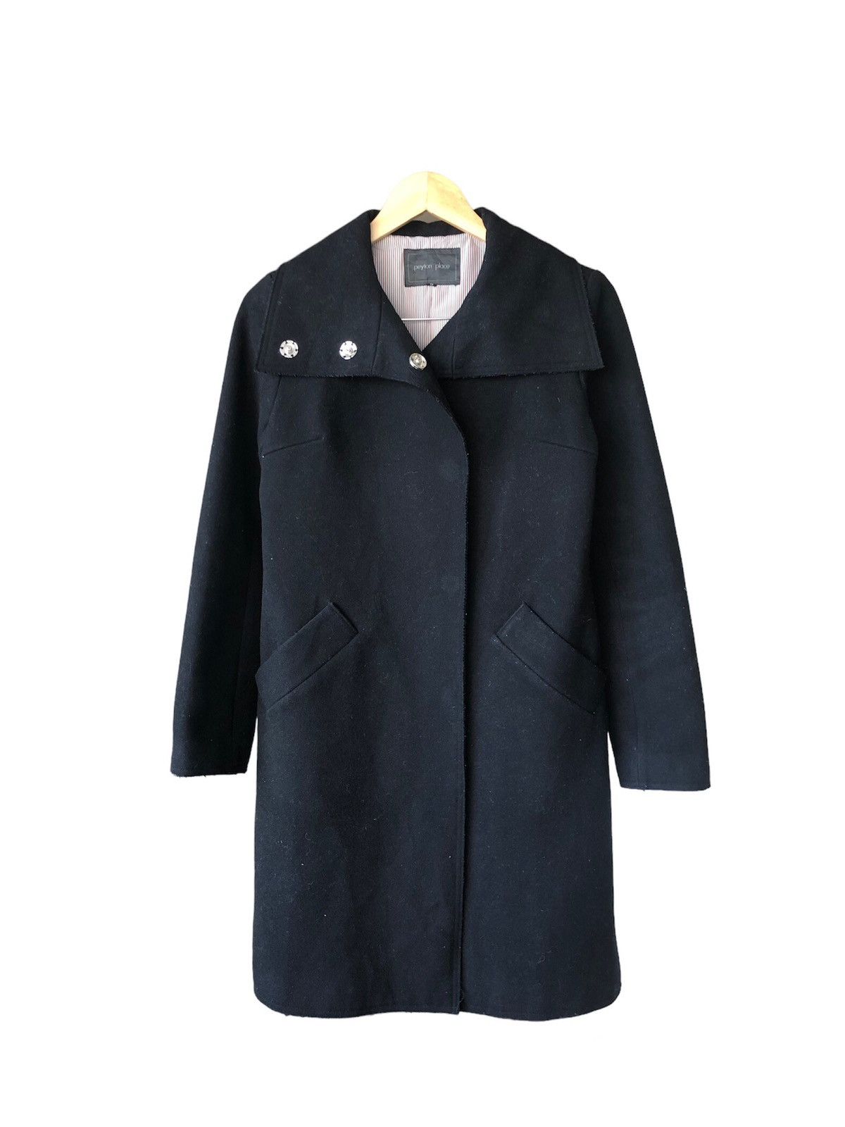 image of Vintage Ppfm Seditionaries Black Wool Long Coat, Men's (Size XS)