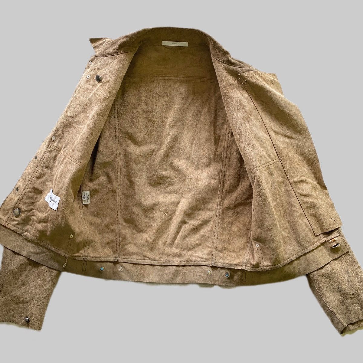 Yves Saint Laurent Insane Detailed YSL RiveGauche Suede Leather Jacket Size US M / EU 48-50 / 2 - 16 Thumbnail