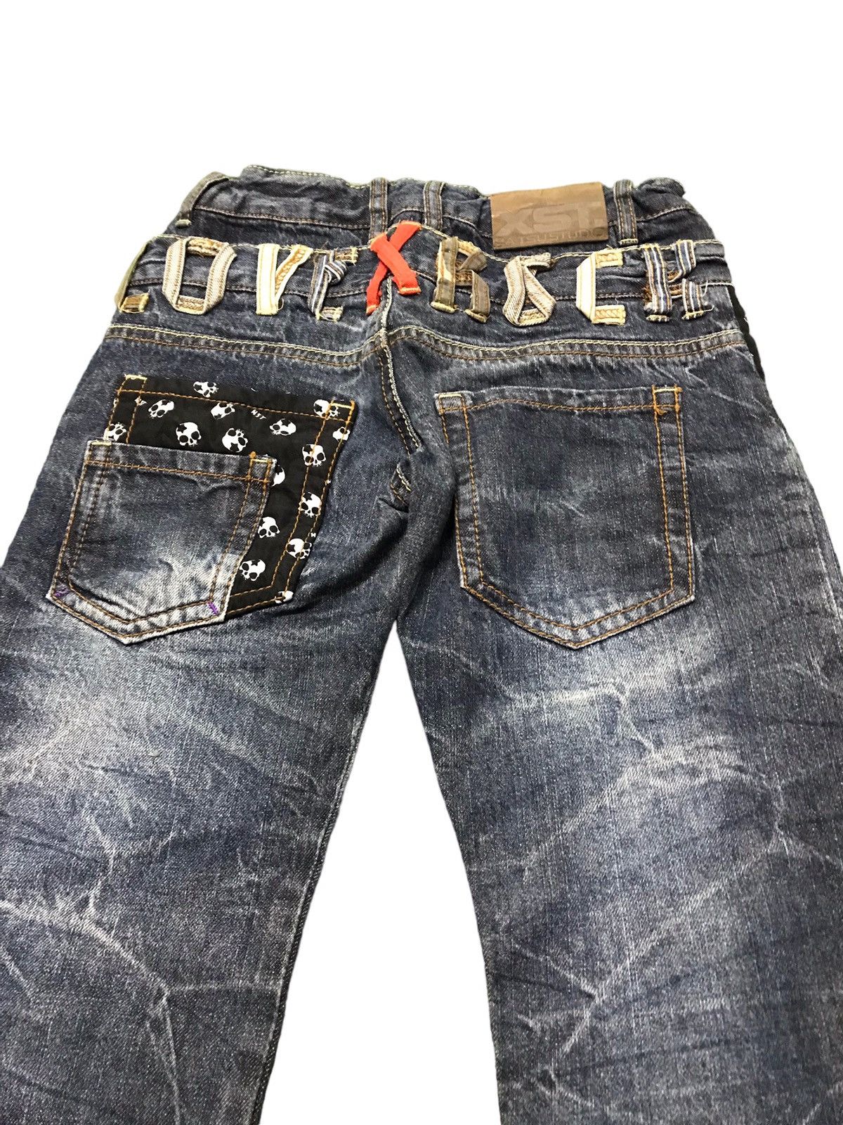 🔥BEST OFFER🔥 Batsu Studio Double Waist Skull Denim Jeans