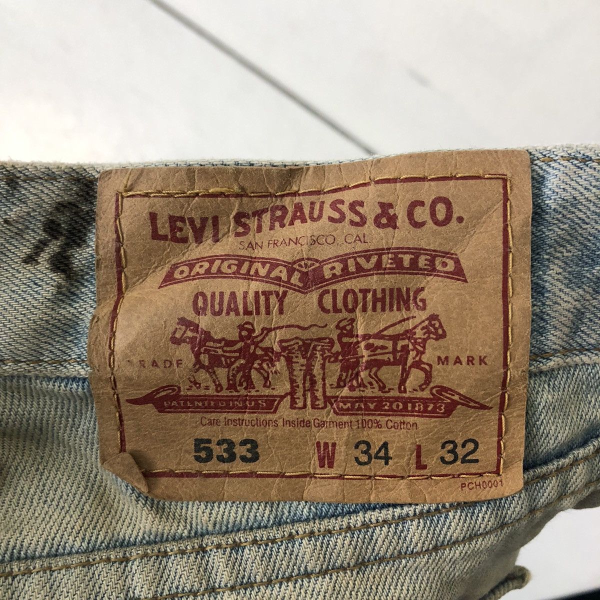 Levi's VINTAGE LEVI’S DENIM JEANS DISTRESSED DESIGN JAPAN Size US 34 / EU 50 - 9 Thumbnail