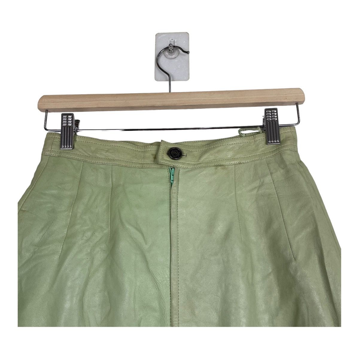 Loewe × Vintage 💥LOEWE MADRID NAPA LEATHER MINI SKIRT Size 27" / US 4 / IT 40 - 4 Thumbnail