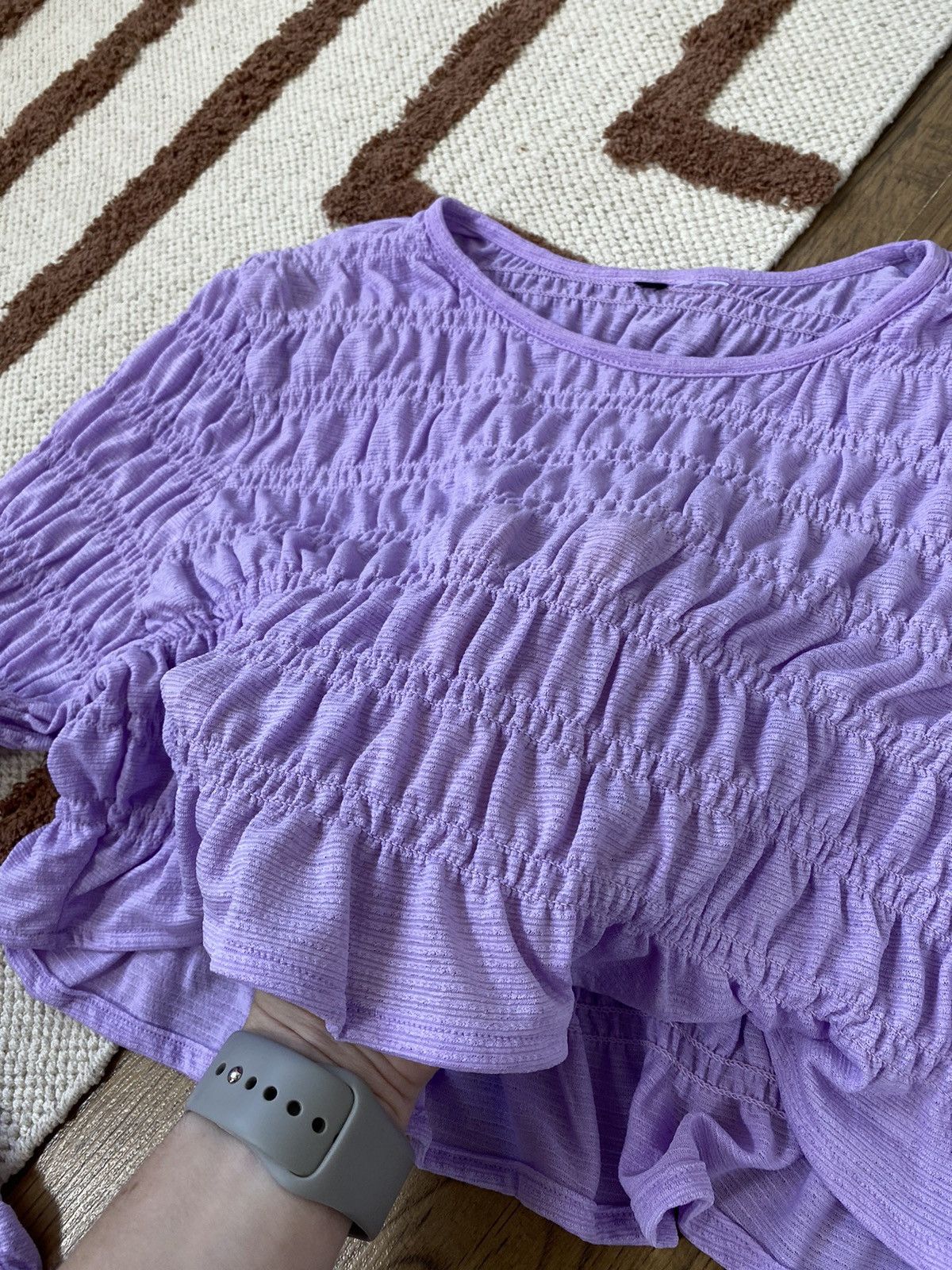 Vintage PURPLE QUILTED CROPPED LONGSLEEVE Size M / US 6-8 / IT 42-44 - 3 Thumbnail