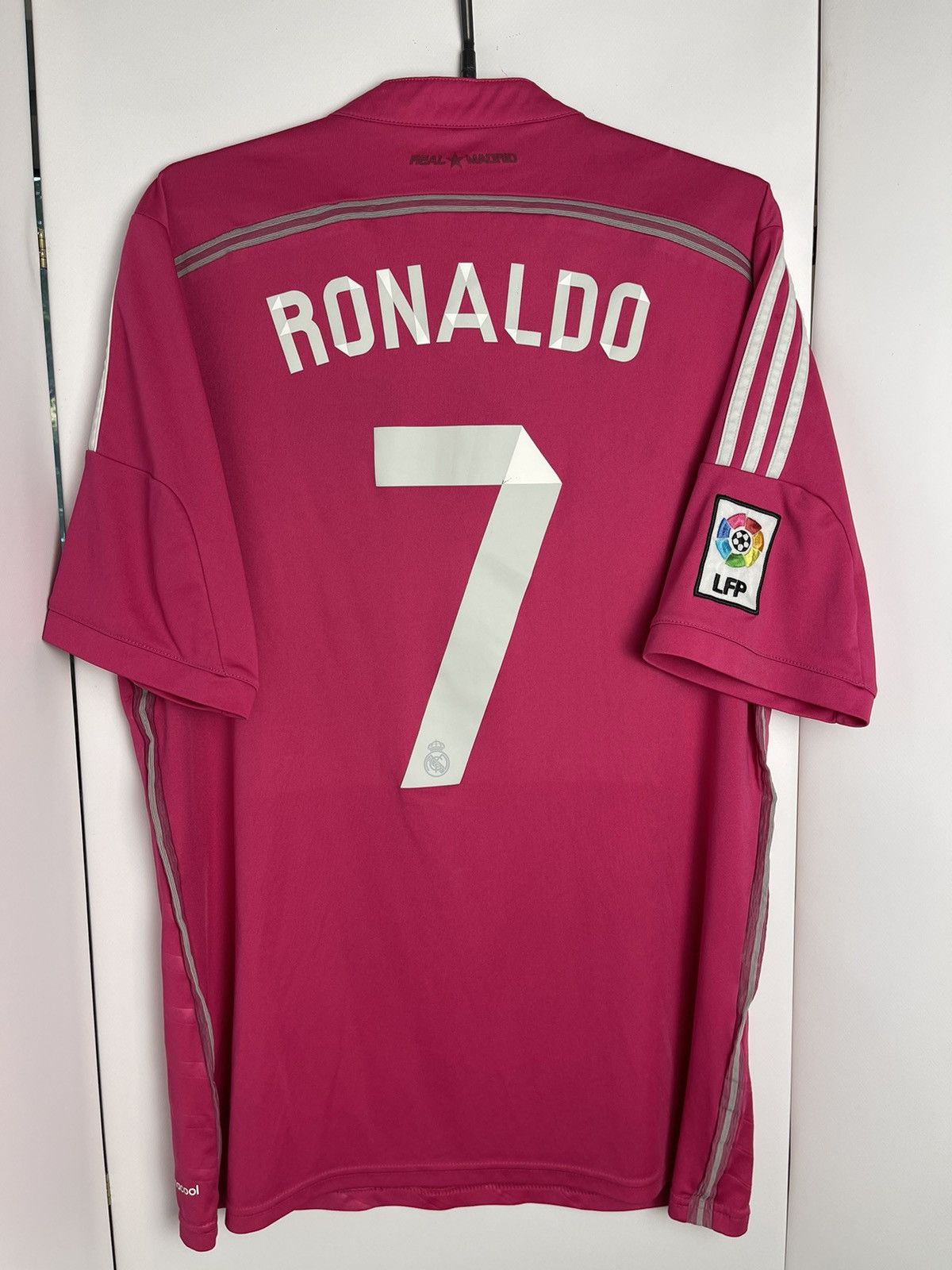 Adidas Vintage Ronaldo 7 Soccer jersey Real Madrid pink away rare L