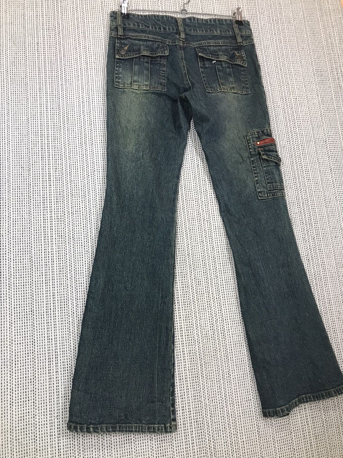 14th Addiction × Japanese Brand × Seditionaries 🔥FLARED🔥JKG DENIM BOOTCUT FLARED GREEN WAXED Size US 30 / EU 46 - 9 Thumbnail