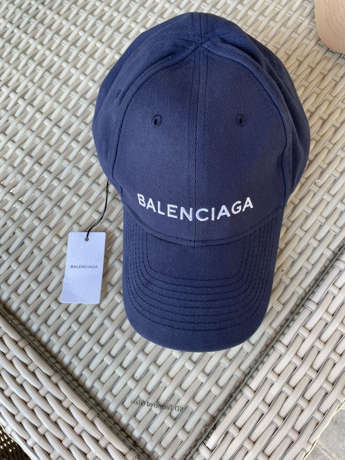 image of Navy Balenciaga Cap in Blue, Men's