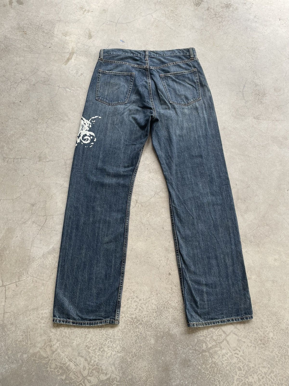 Japanese Brand Vintage Karakuri Tamashii Dragon Printed Jeans Size US 34 / EU 50 - 2 Thumbnail