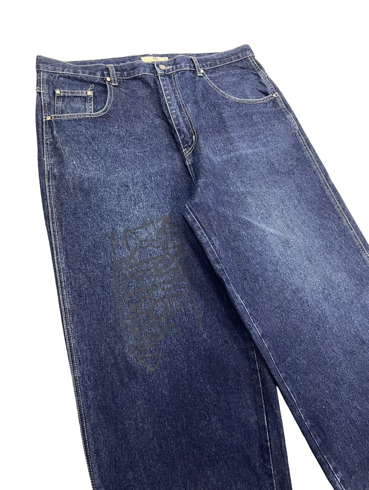 Marithe + Francois Girbaud Vintage MFG Baggy Jeans Big Logo Spellout Size US 39 - 1 Thumbnail