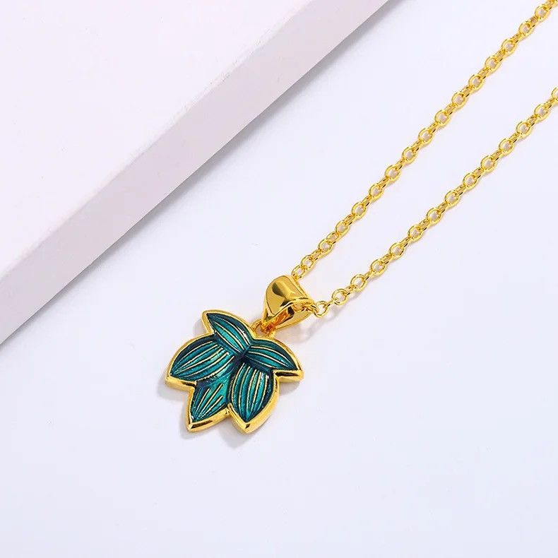 Jewelry Coconut Tree Pendant Handmade Enamel Necklace Size ONE SIZE - 3 Thumbnail