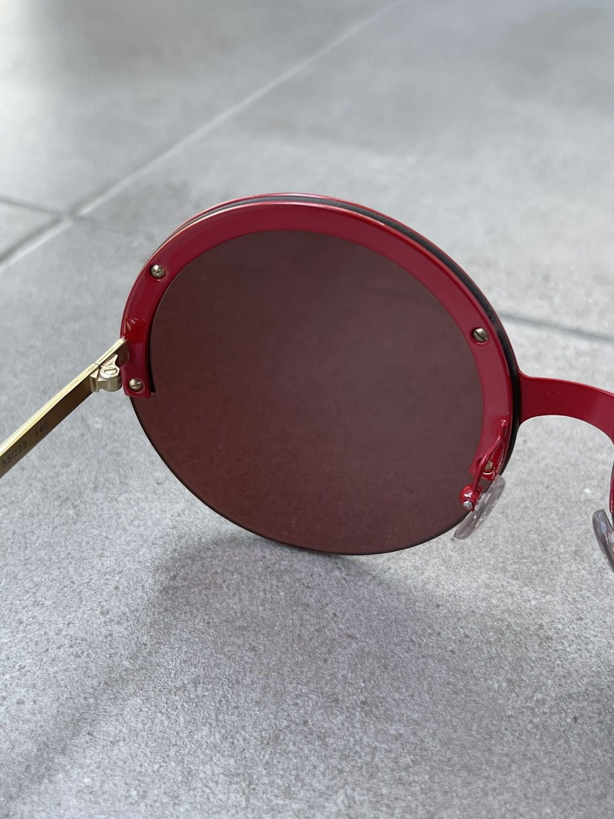 Marni Marni ME103S 613 Red Gold Round Sunglasses Size ONE SIZE - 9 Thumbnail