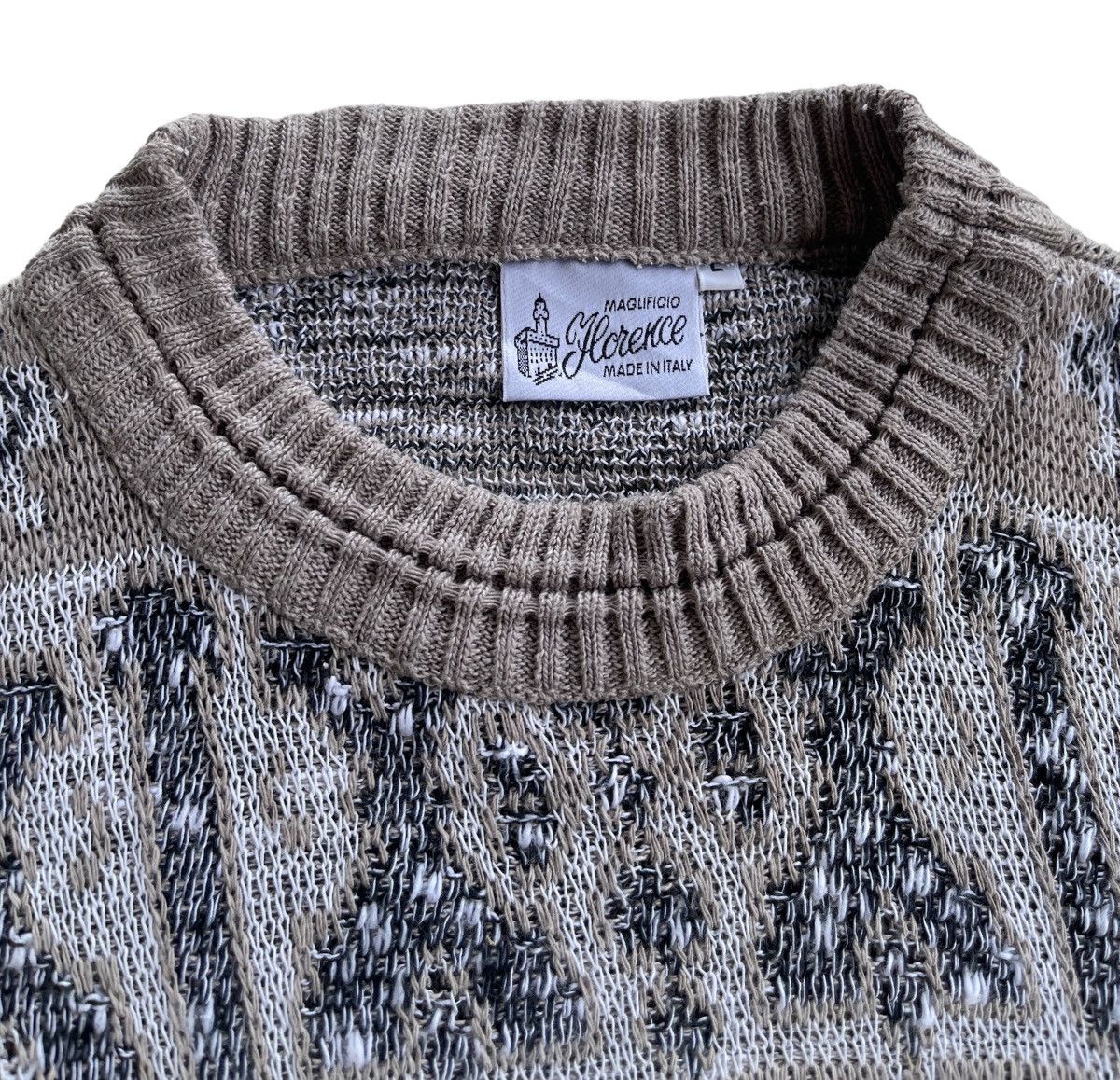 Vintage Vintage Maglificio Florence Cable Knitted Native Sweater Size US L / EU 52-54 / 3 - 6 Thumbnail