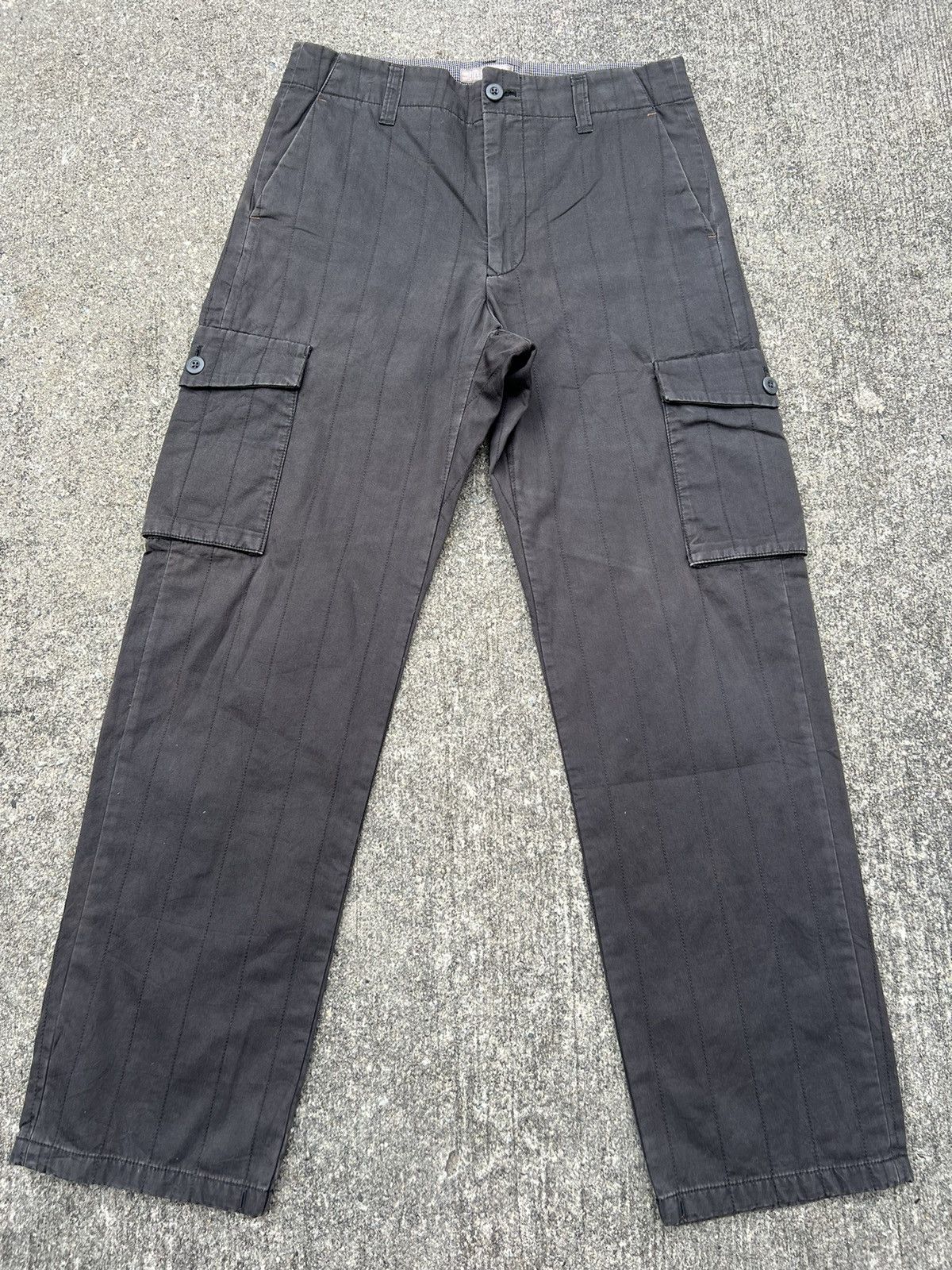 image of Vintage Hiromichi Nakano Japan Quilted Striped Cargo, Men's (Size 32)