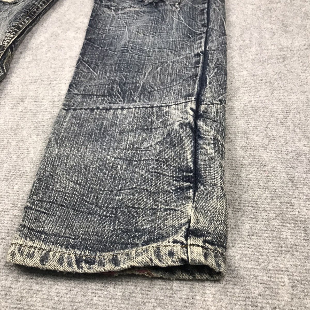 Japanese Brand ACID WASH JEANS JAPANESE PUNK BLUE FADED DISTRESSED PANTS Size US 34 / EU 50 - 3 Thumbnail