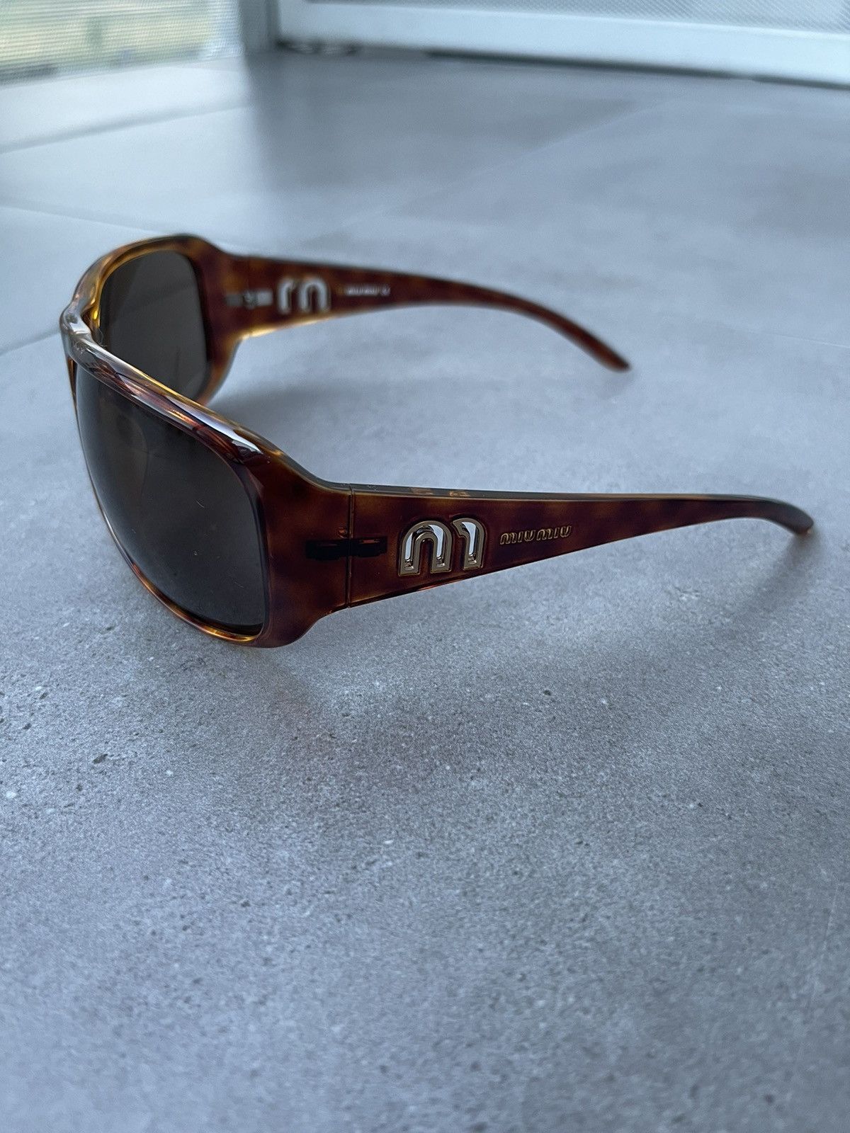 Miu Miu !DS! Miu Miu SMU08H 2AU-8C1 Tiger Camo Shield Sunglasses Size ONE SIZE - 1 Thumbnail