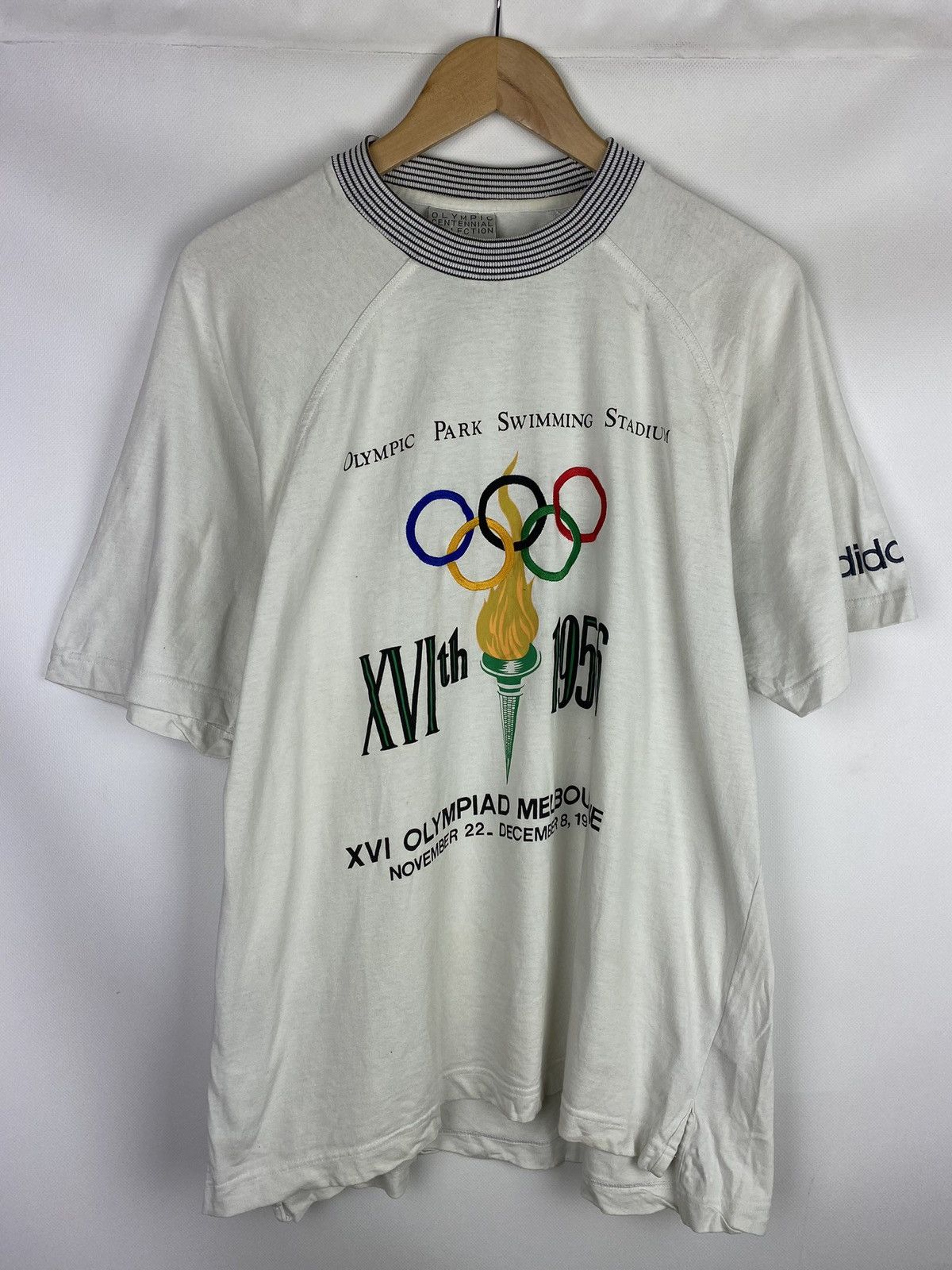 Adidas Rare VTG Adidas XVI Olympic Games 1956 men’s t shirt size M Size US M / EU 48-50 / 2 - 1 Thumbnail